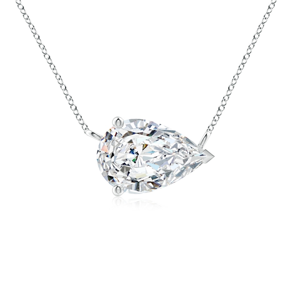 12x8mm FGVS East-West Pear-Shaped Lab-Grown Diamond Solitaire Pendant in White Gold 
