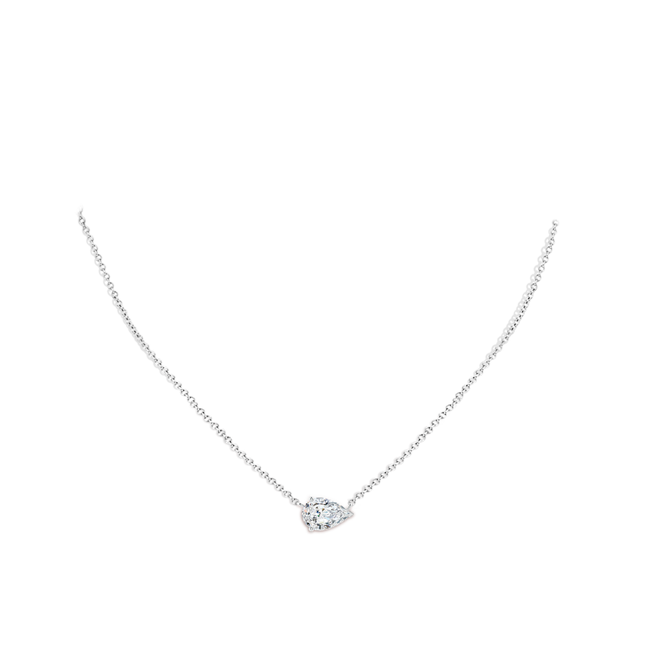 12x8mm FGVS East-West Pear-Shaped Lab-Grown Diamond Solitaire Pendant in White Gold pen