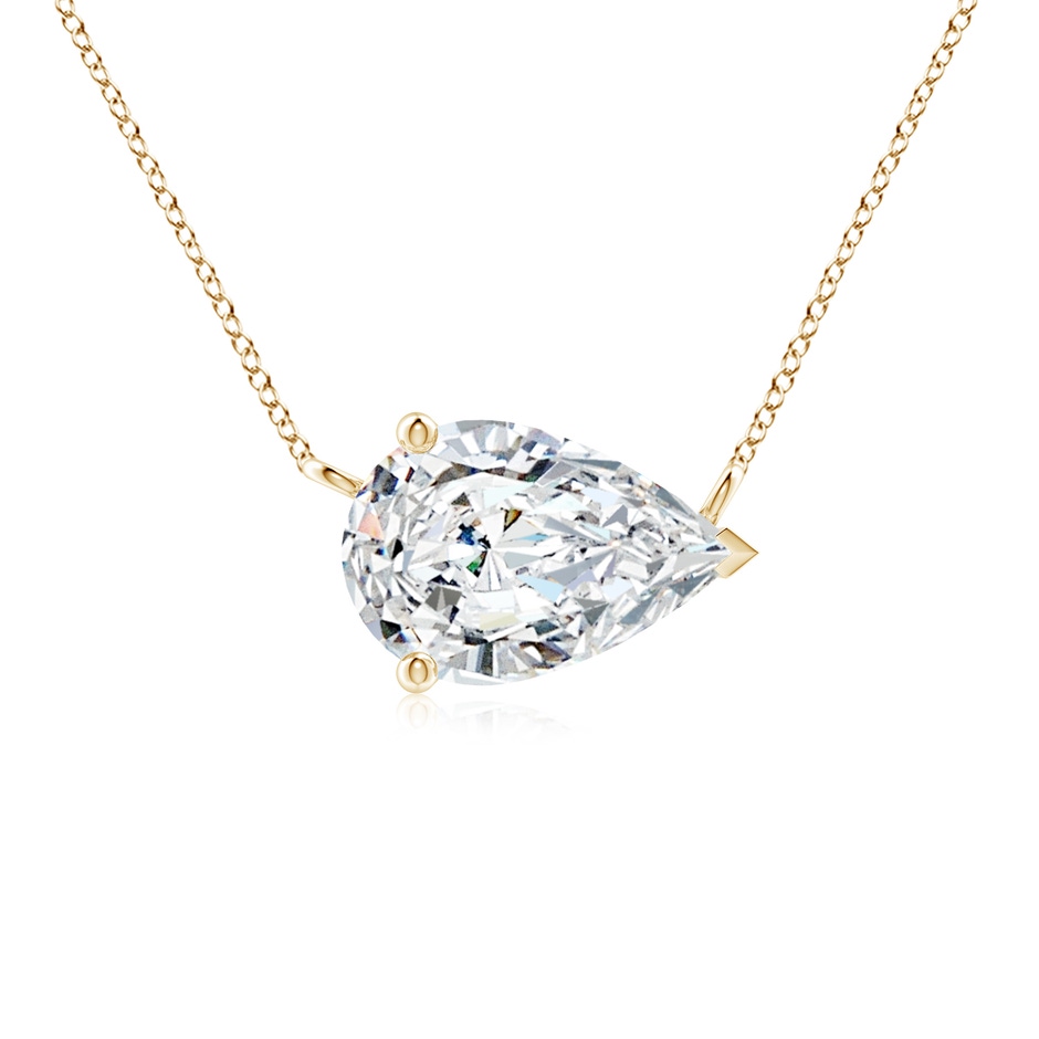 12x8mm FGVS East-West Pear-Shaped Lab-Grown Diamond Solitaire Pendant in Yellow Gold 
