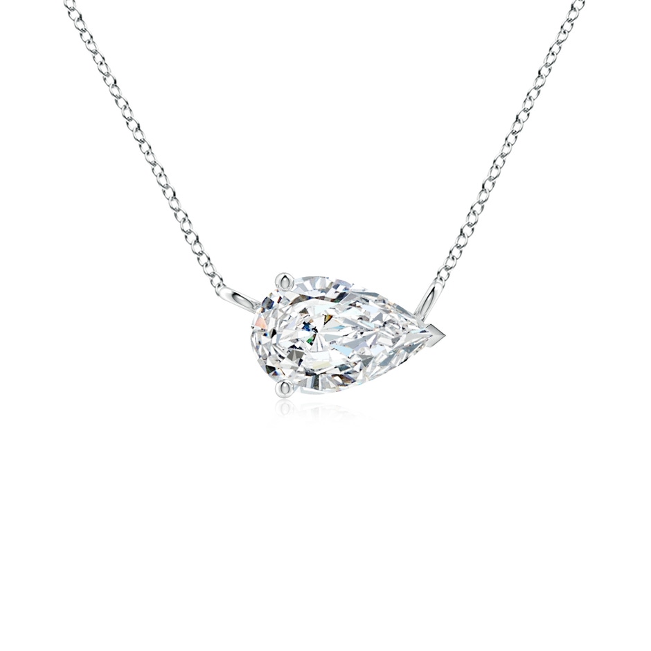 9x5.5mm FGVS East-West Pear-Shaped Lab-Grown Diamond Solitaire Pendant in P950 Platinum 