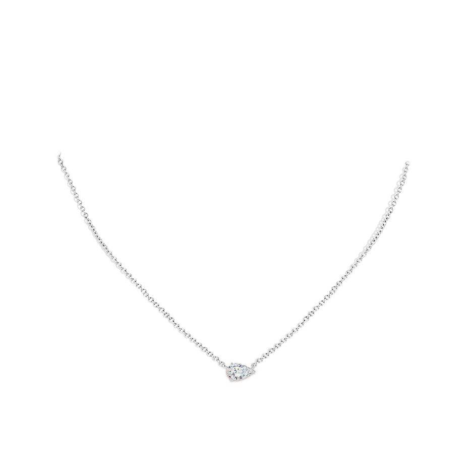 9x5.5mm FGVS East-West Pear-Shaped Lab-Grown Diamond Solitaire Pendant in P950 Platinum pen