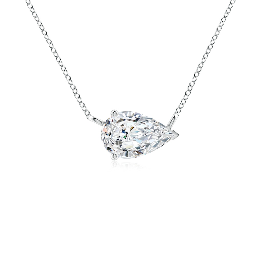 9x5.5mm FGVS East-West Pear-Shaped Lab-Grown Diamond Solitaire Pendant in White Gold