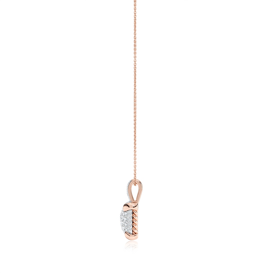 2.2mm FGVS Claw Prong Lab-Grown Diamond Cluster Cushion Pendant in Rose Gold side 199