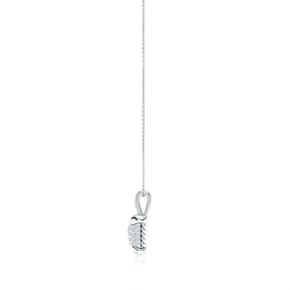 2.2mm FGVS Claw Prong Lab-Grown Diamond Clustre Cushion Pendant in White Gold side 199