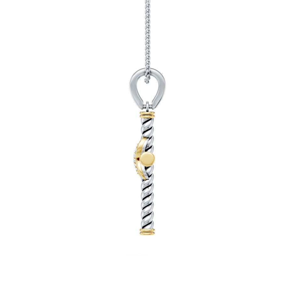1mm FGVS Oxidized Sterling Silver and 18K Yellow Gold Lab-Grown Diamond Infinity Cross Pendant in  Sterling Silver & 18K Yellow Gold side 199