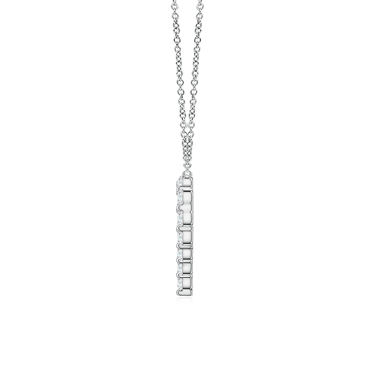 1.8mm FGVS Single Prong-Set Lab-Grown Diamond Open Heart Pendant in 18K White Gold