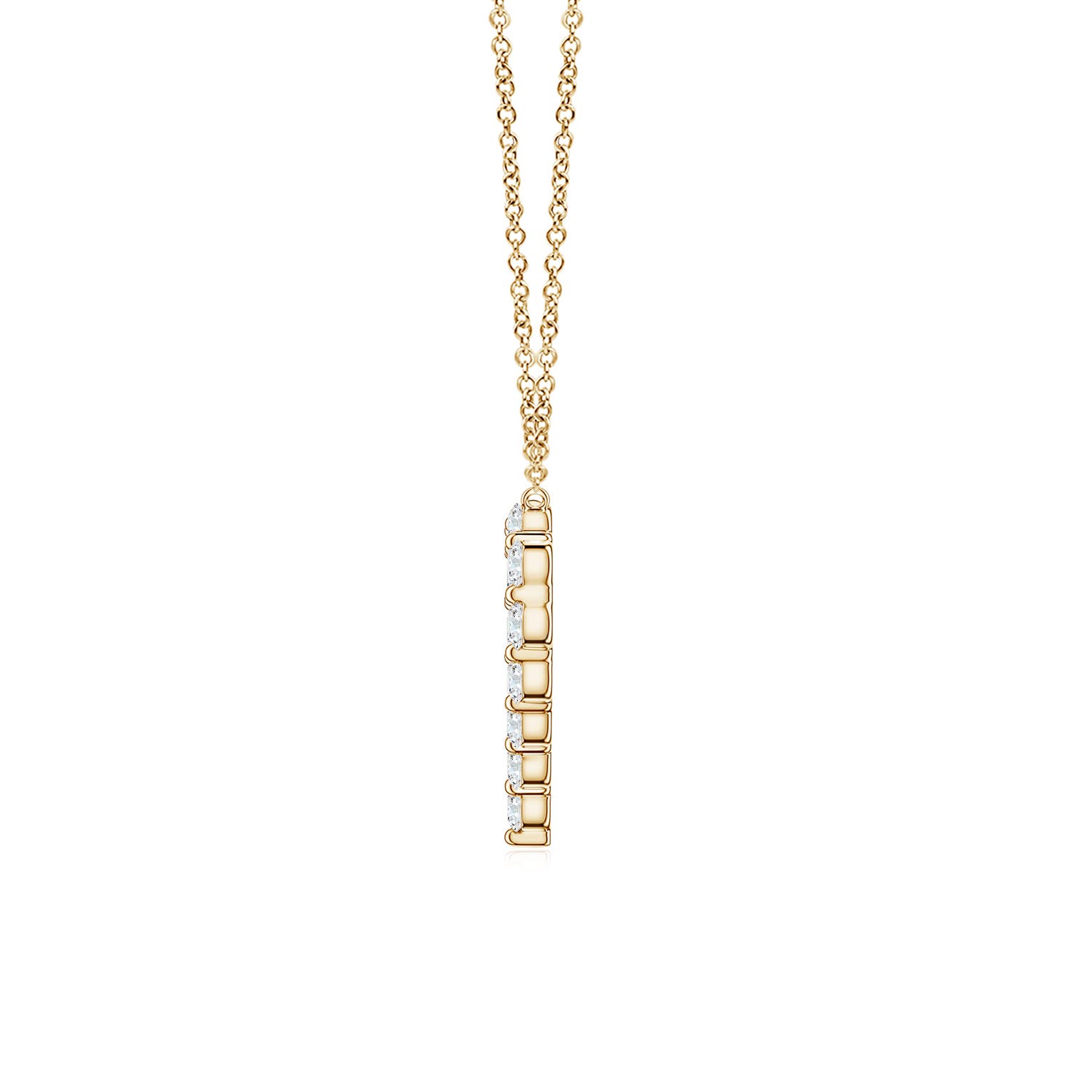 1.8mm FGVS Single Prong-Set Lab-Grown Diamond Open Heart Pendant in 18K Yellow Gold