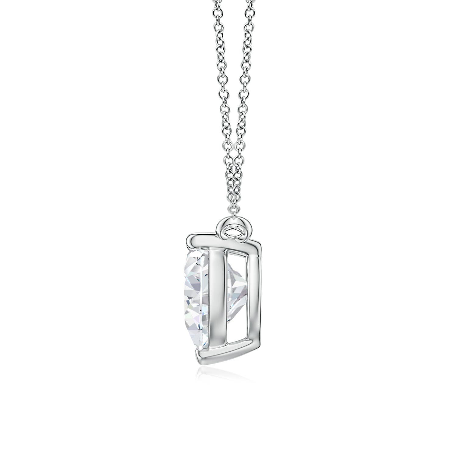 6.5mm FGVS Heart Lab-Grown Diamond Solitaire Pendant in P950 Platinum