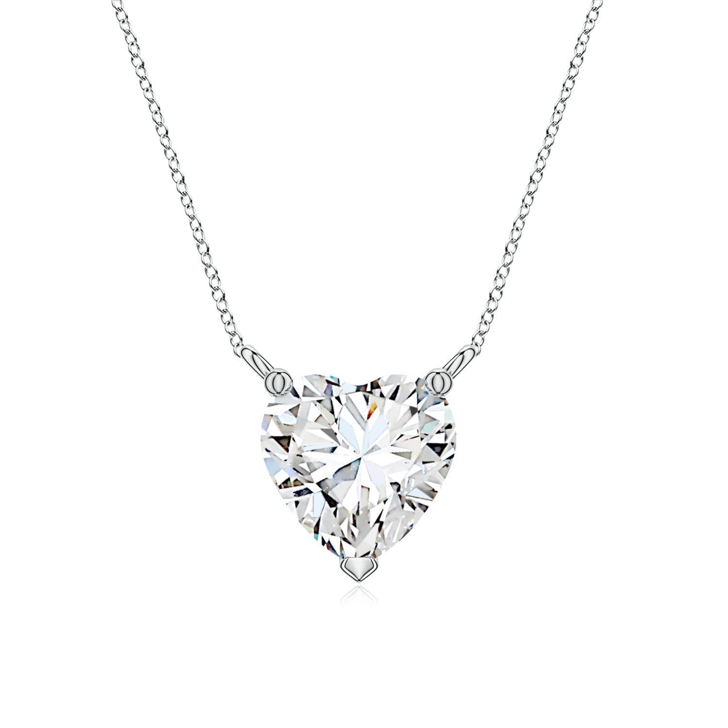 6.5mm FGVS Heart Lab-Grown Diamond Solitaire Pendant in S999 Silver