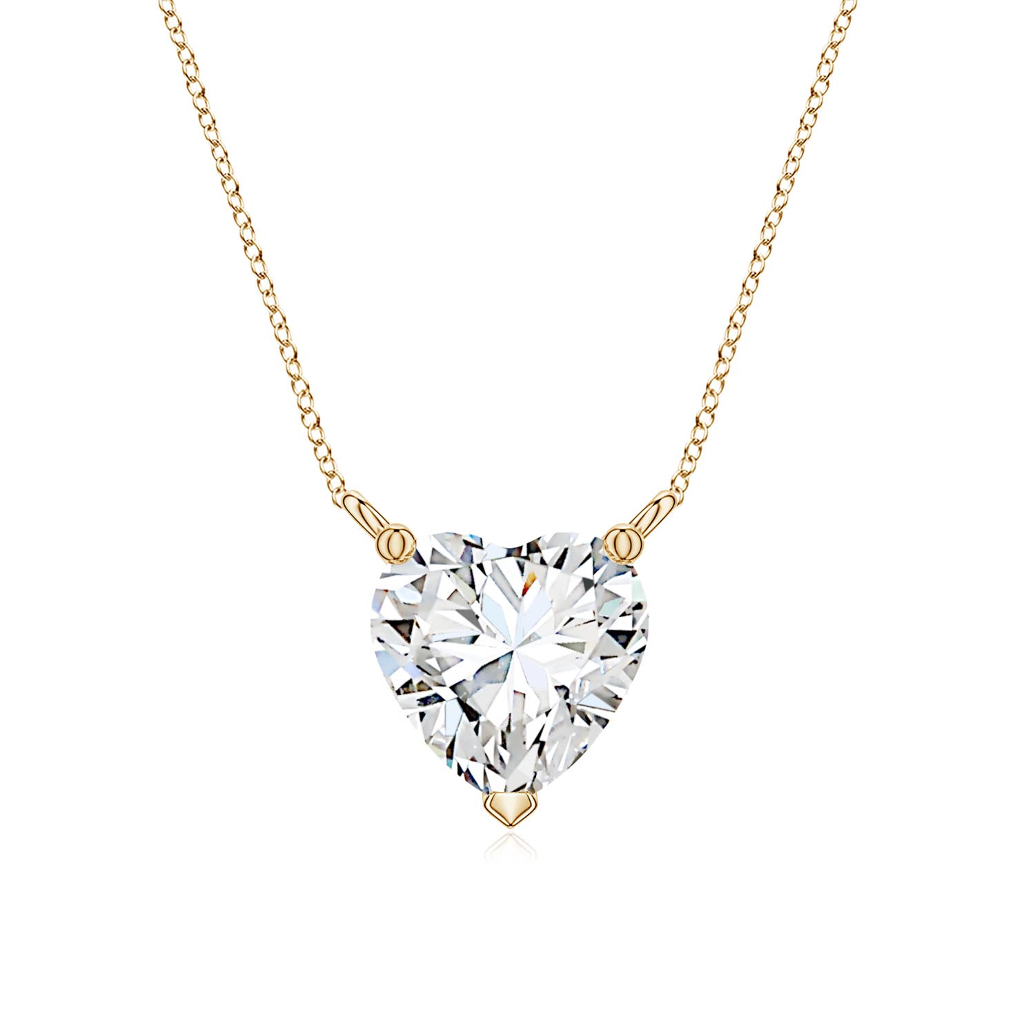 6.5mm FGVS Heart Lab-Grown Diamond Solitaire Pendant in Yellow Gold