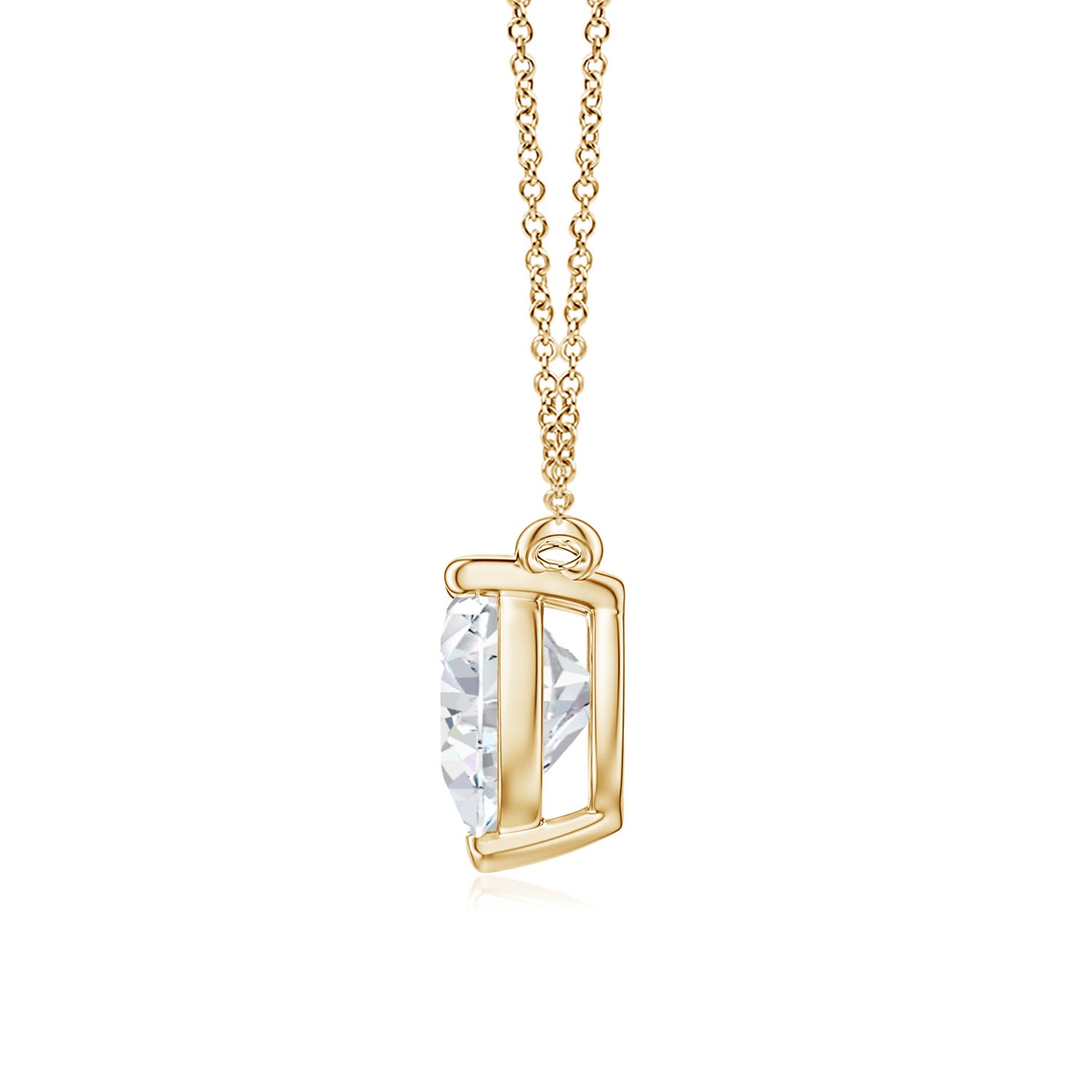 6.5mm FGVS Heart Lab-Grown Diamond Solitaire Pendant in Yellow Gold