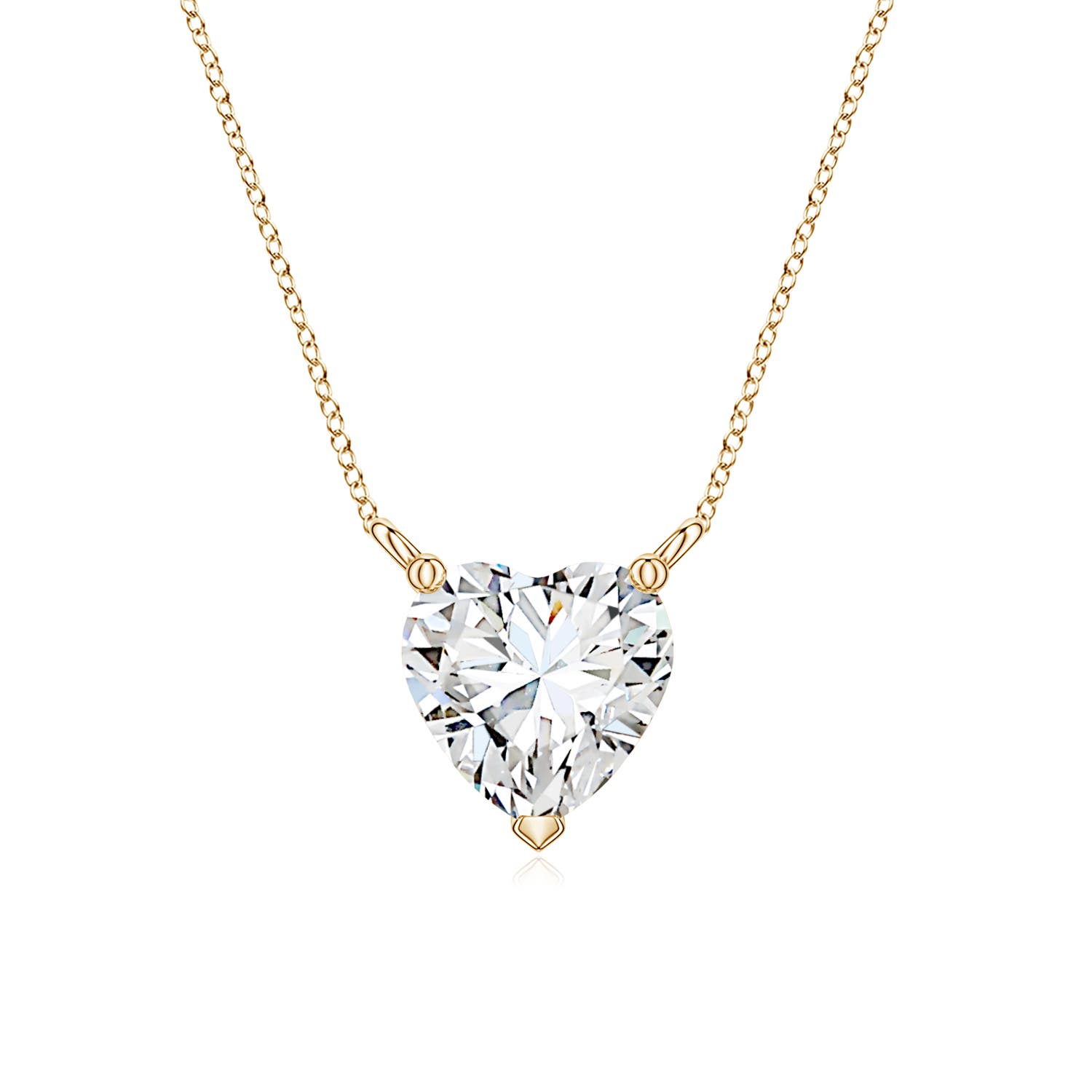 6mm FGVS Heart Lab-Grown Diamond Solitaire Pendant in 18CT Yellow Gold