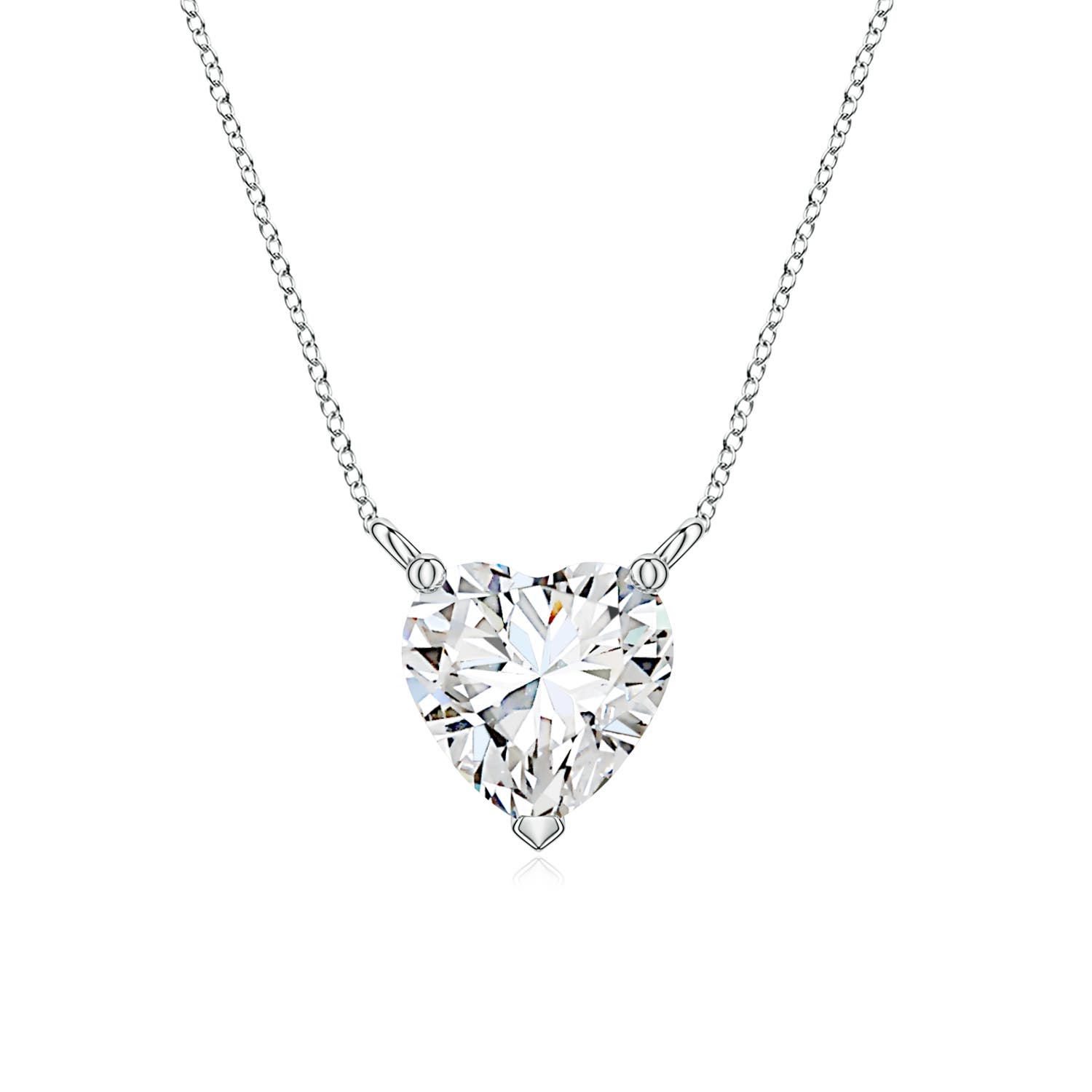 6mm FGVS Heart Lab-Grown Diamond Solitaire Pendant in S999 Silver