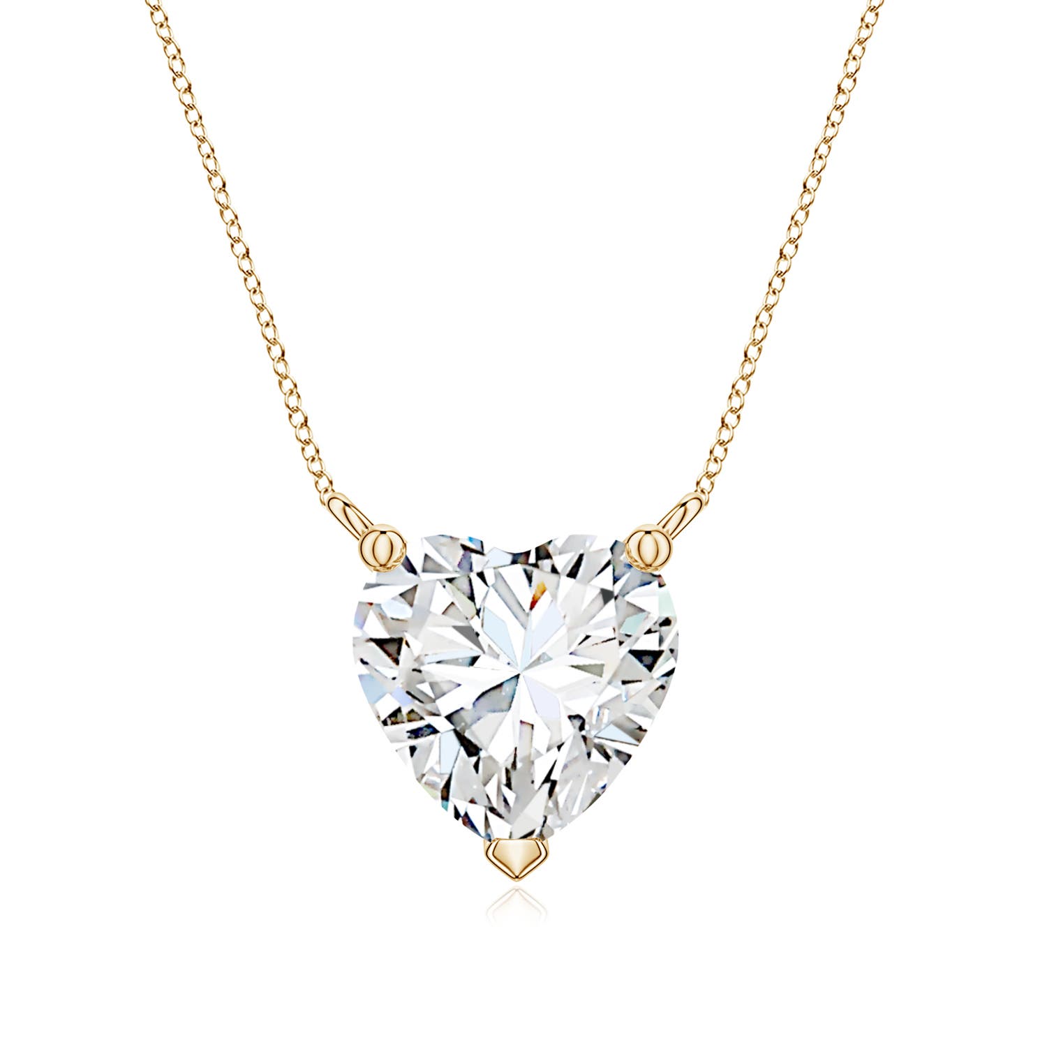 7.5mm FGVS Heart Lab-Grown Diamond Solitaire Pendant in 18CT Yellow Gold
