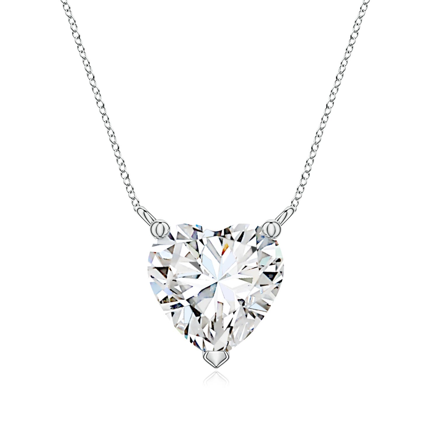 7.5mm FGVS Heart Lab-Grown Diamond Solitaire Pendant in S999 Silver