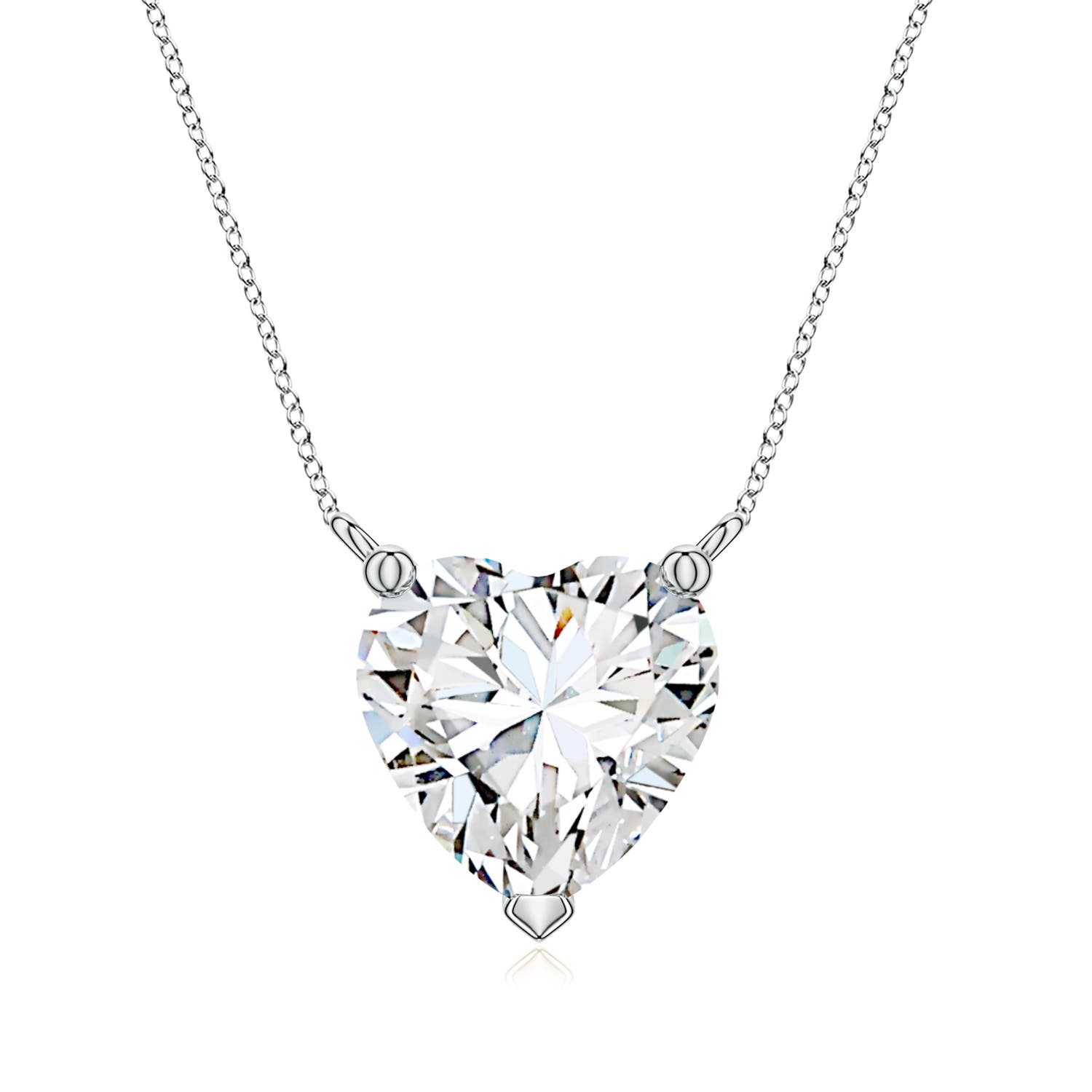 8mm FGVS Heart Lab-Grown Diamond Solitaire Pendant in P950 Platinum