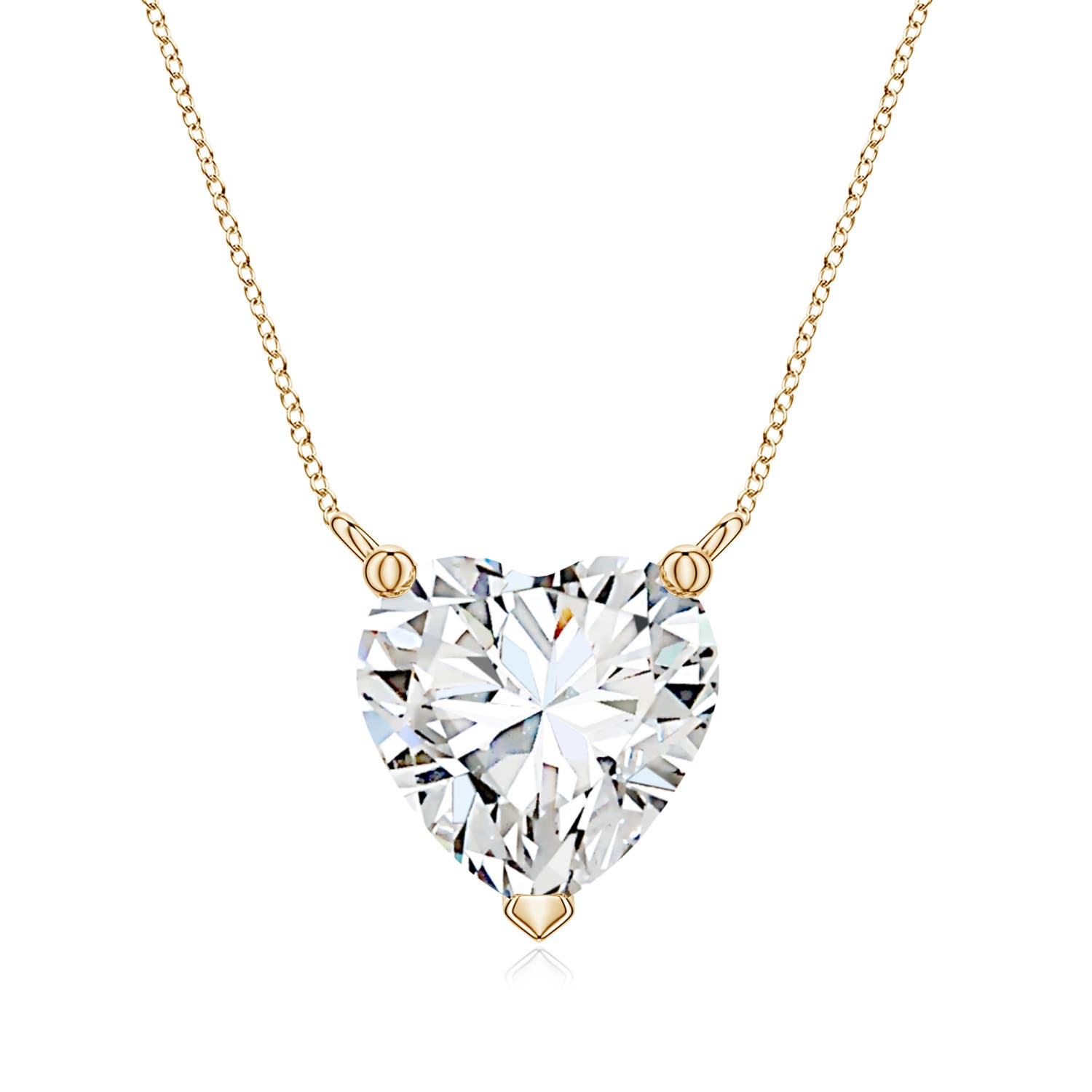 8mm FGVS Heart Lab-Grown Diamond Solitaire Pendant in Yellow Gold
