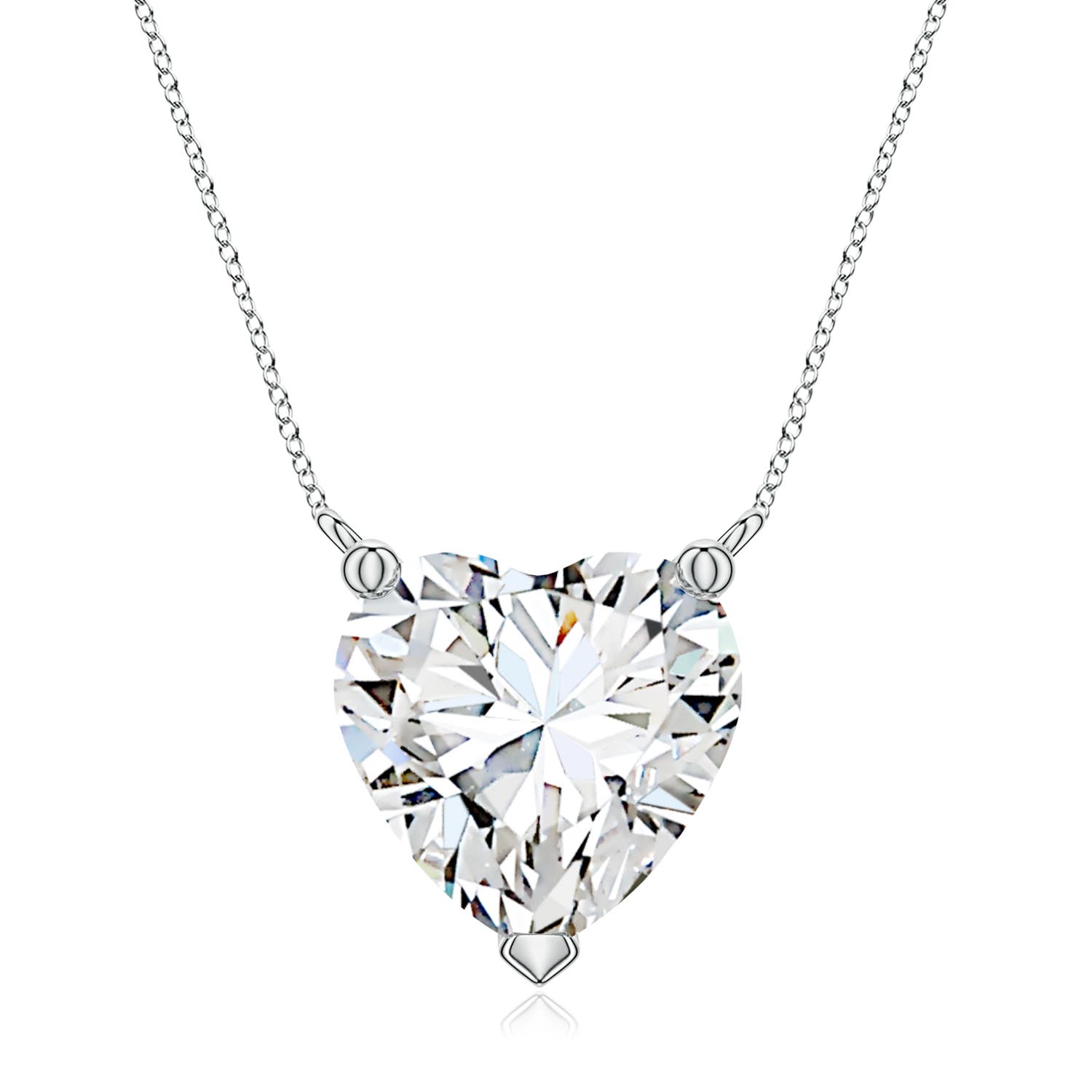 9mm FGVS Heart Lab-Grown Diamond Solitaire Pendant in 18CT White Gold