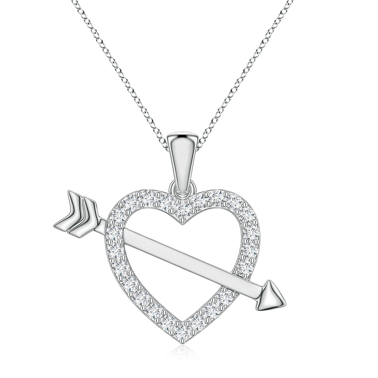 1.3mm FGVS Lab-Grown Diamond Heart and Arrow Pendant in 18CT White Gold
