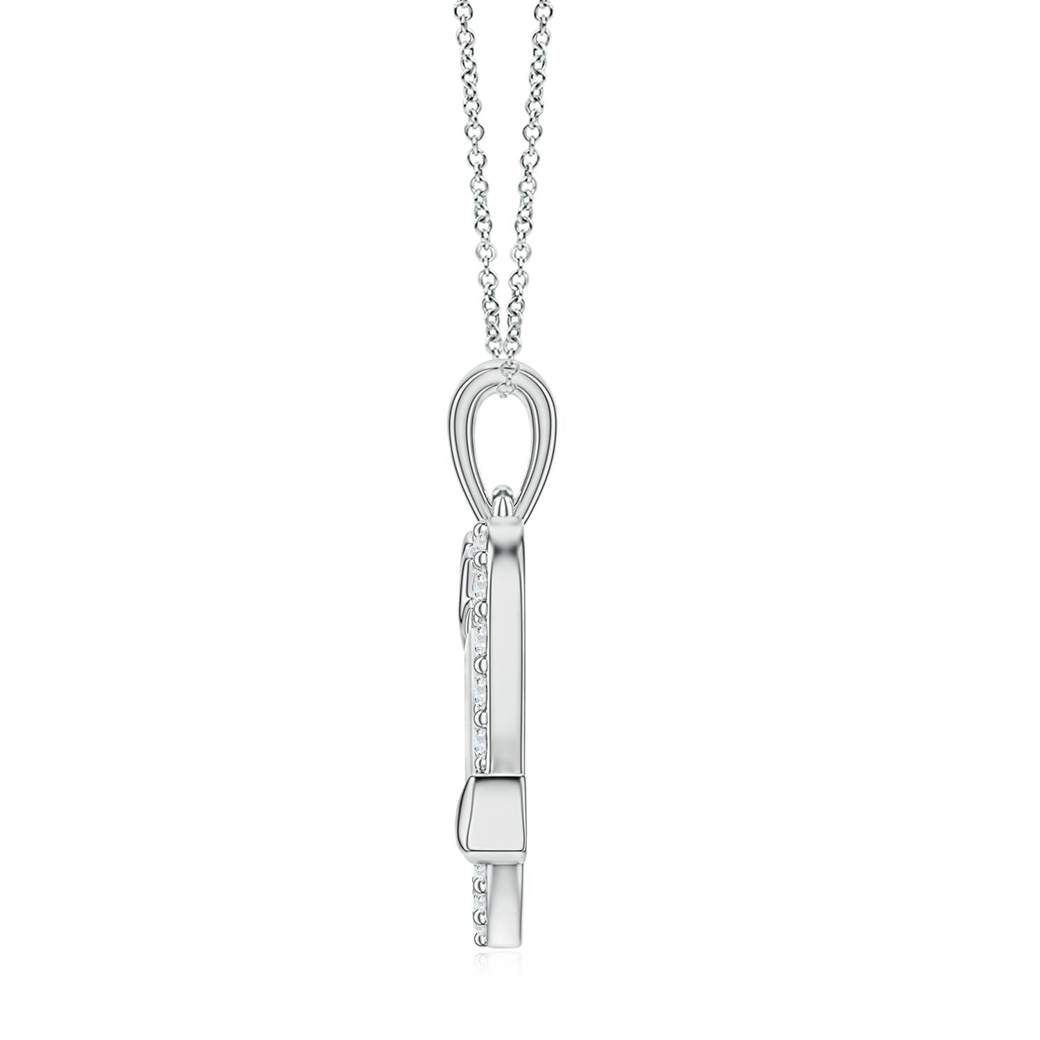 1.3mm FGVS Lab-Grown Diamond Heart and Arrow Pendant in 18K White Gold