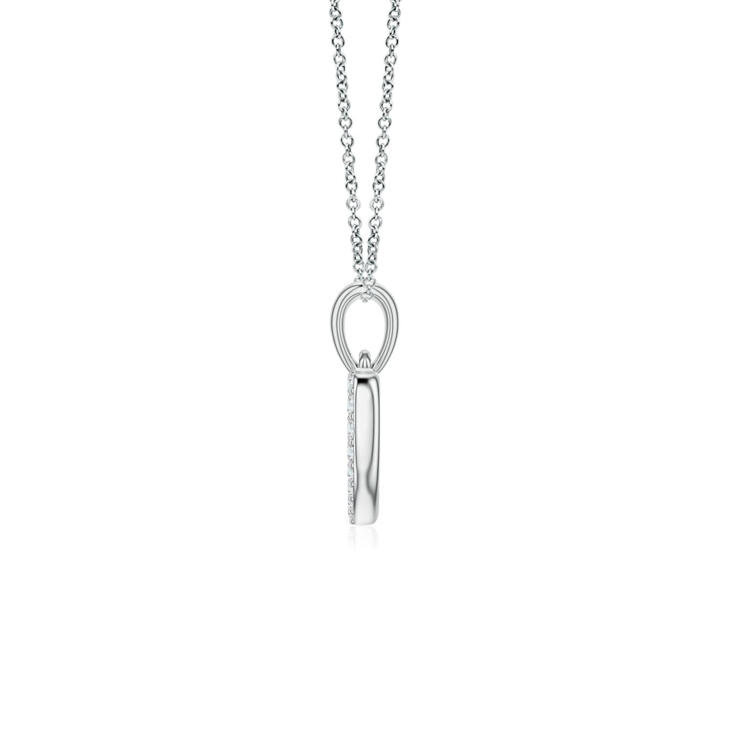 0.8mm FGVS Lab-Grown Diamond Open Heart Pendant in 18K White Gold