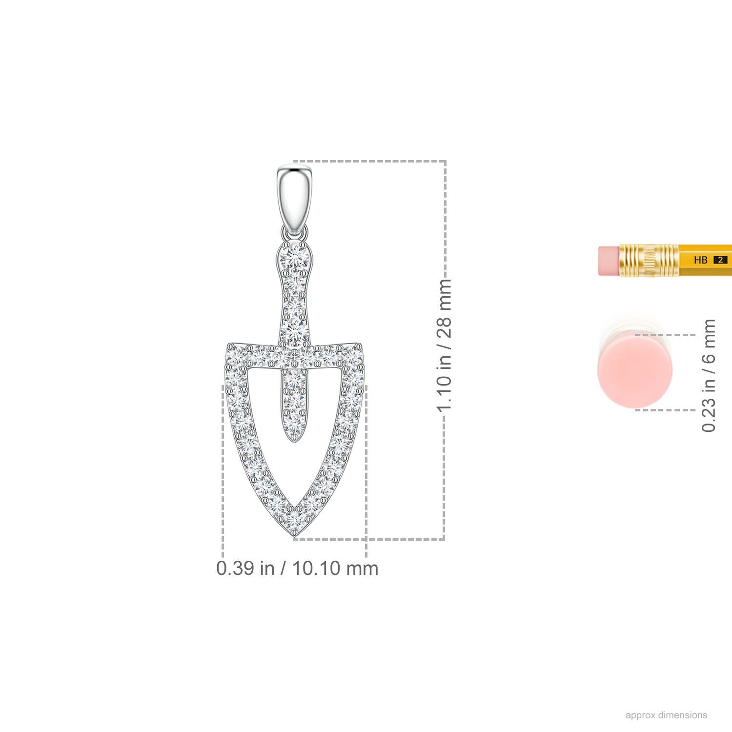 2mm FGVS LSP2611D-WG-FGVS-2 in White Gold - ruler