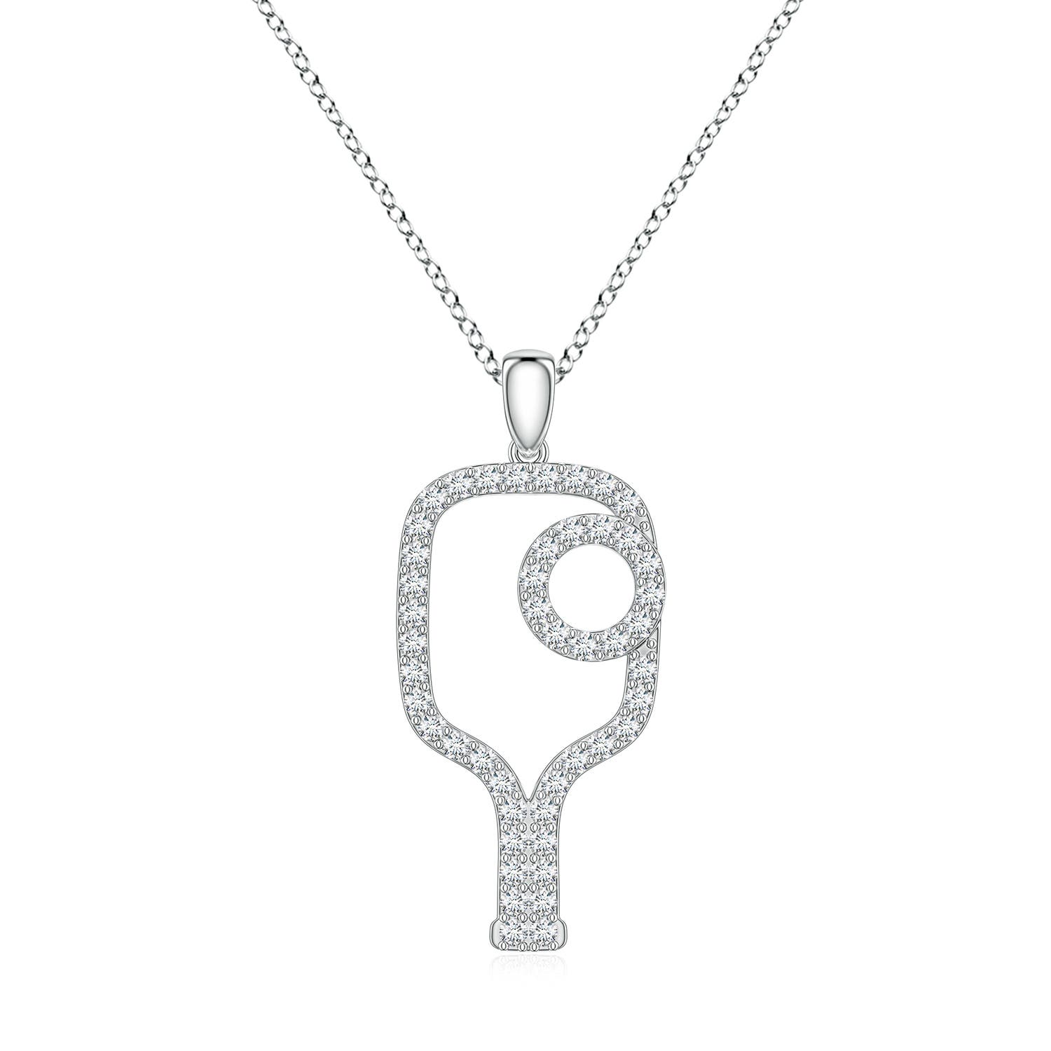 1.4mm FGVS Lab-Grown Diamond Pickleball-Inspired Charm Pendant in White Gold