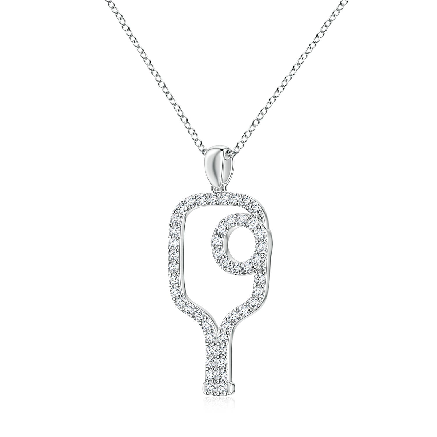 1.4mm FGVS Lab-Grown Diamond Pickleball-Inspired Charm Pendant in White Gold