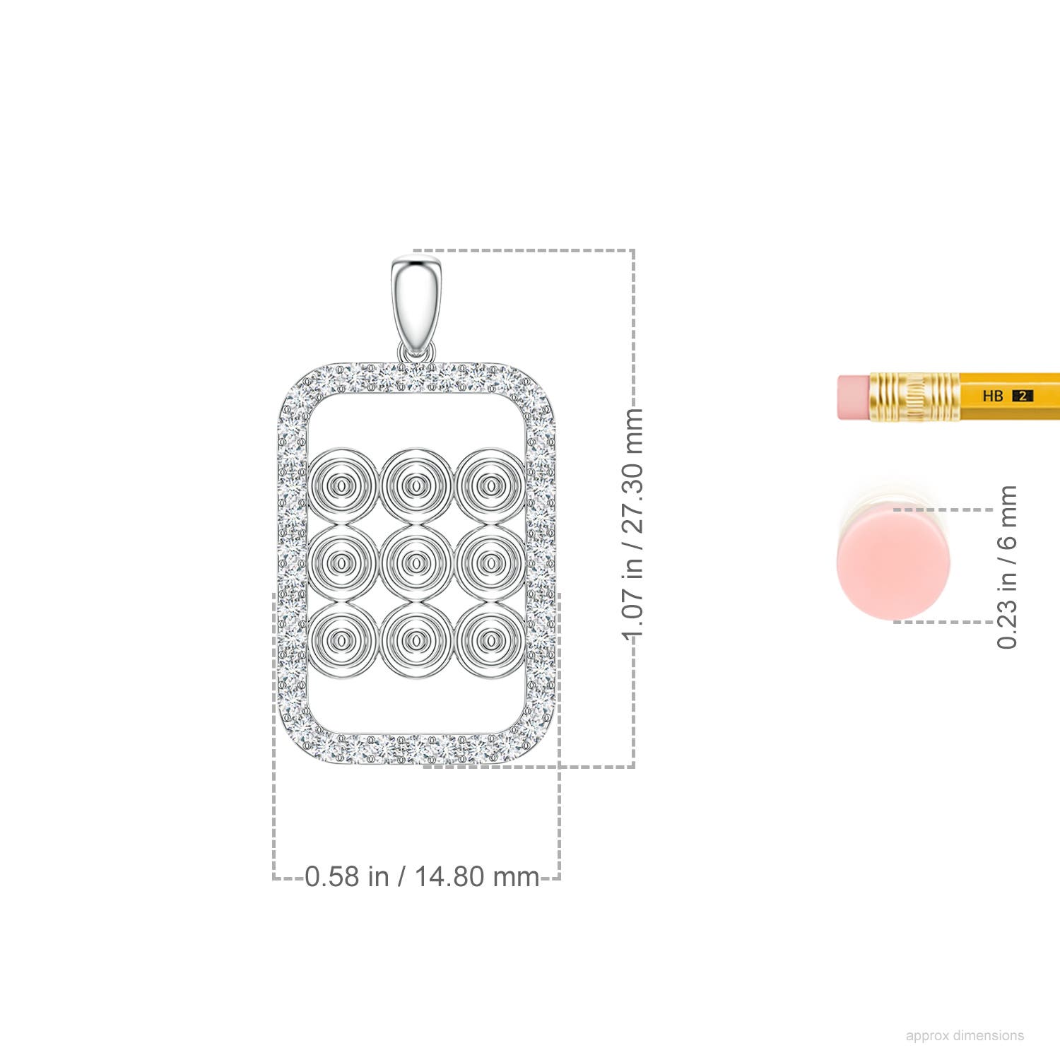 1.4mm FGVS LSP2613D-WG-FGVS-1.4 in White Gold - ruler