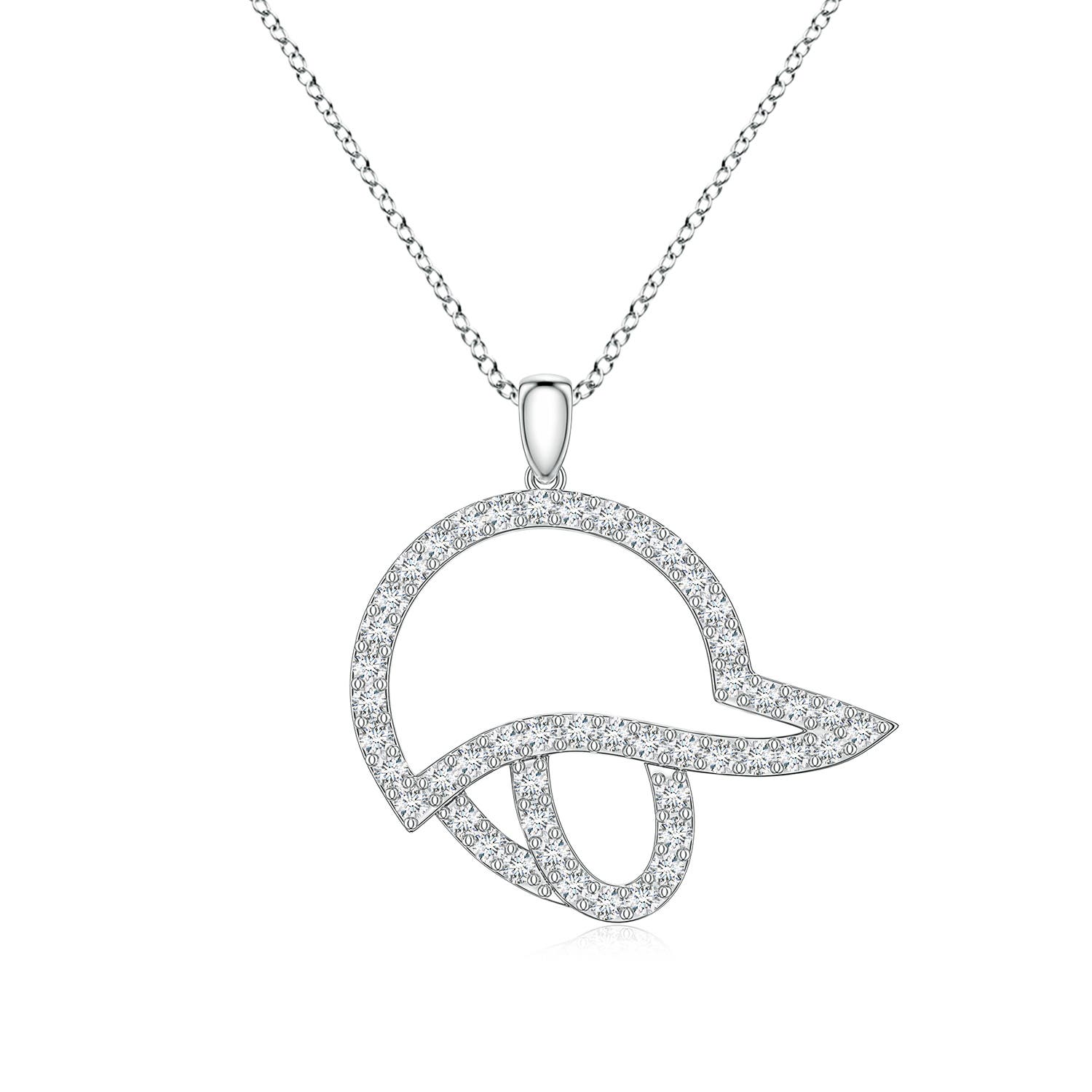 1.5mm FGVS Lab-Grown Diamond Equestrian Riding Helmet-Inspired Charm Pendant in 18K White Gold