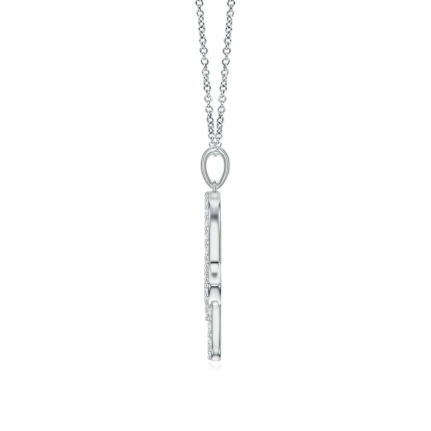 1.5mm FGVS Lab-Grown Diamond Equestrian Riding Helmet-Inspired Charm Pendant in 18K White Gold