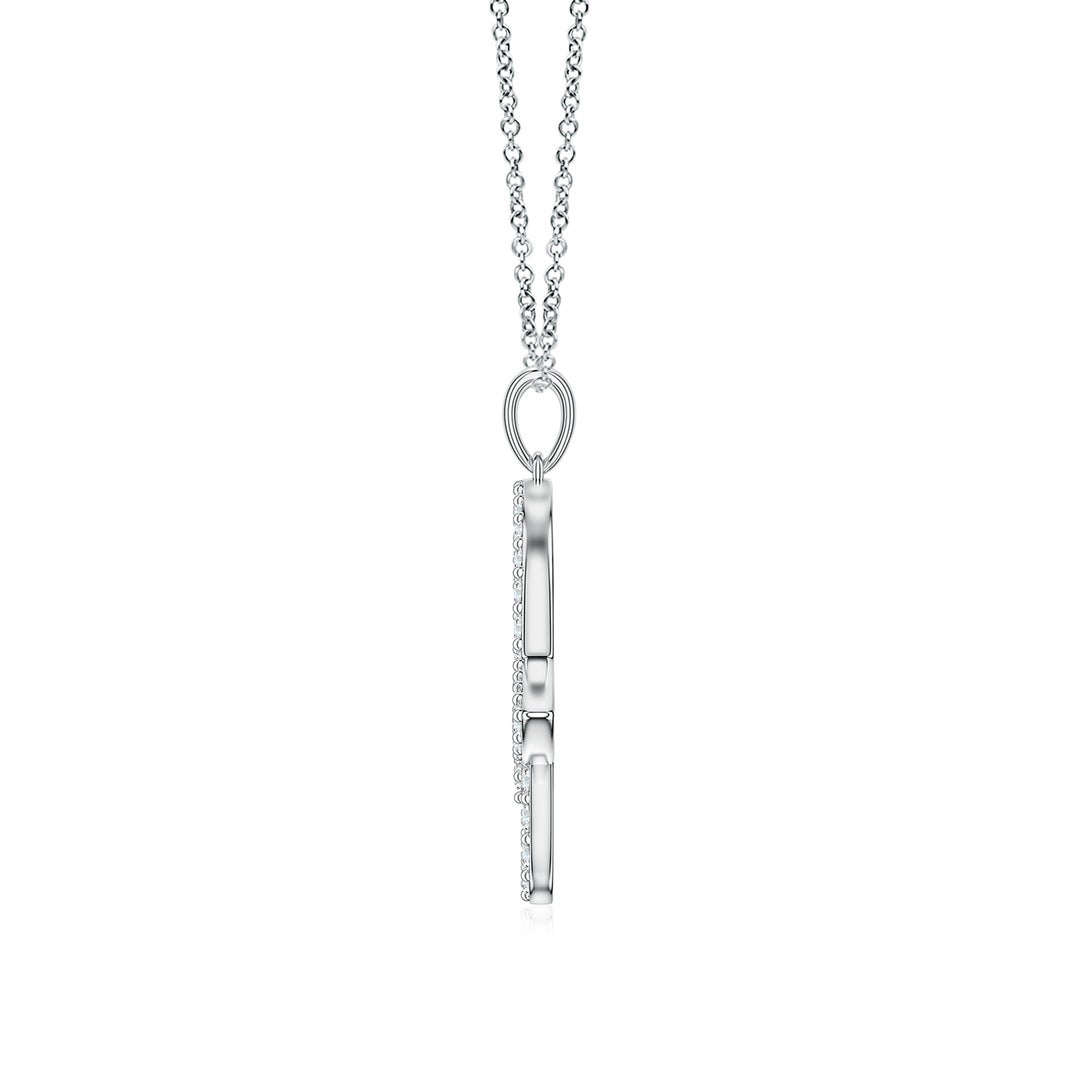 1.5mm FGVS Lab-Grown Diamond Equestrian Riding Helmet-Inspired Charm Pendant in 18K White Gold - side 3
