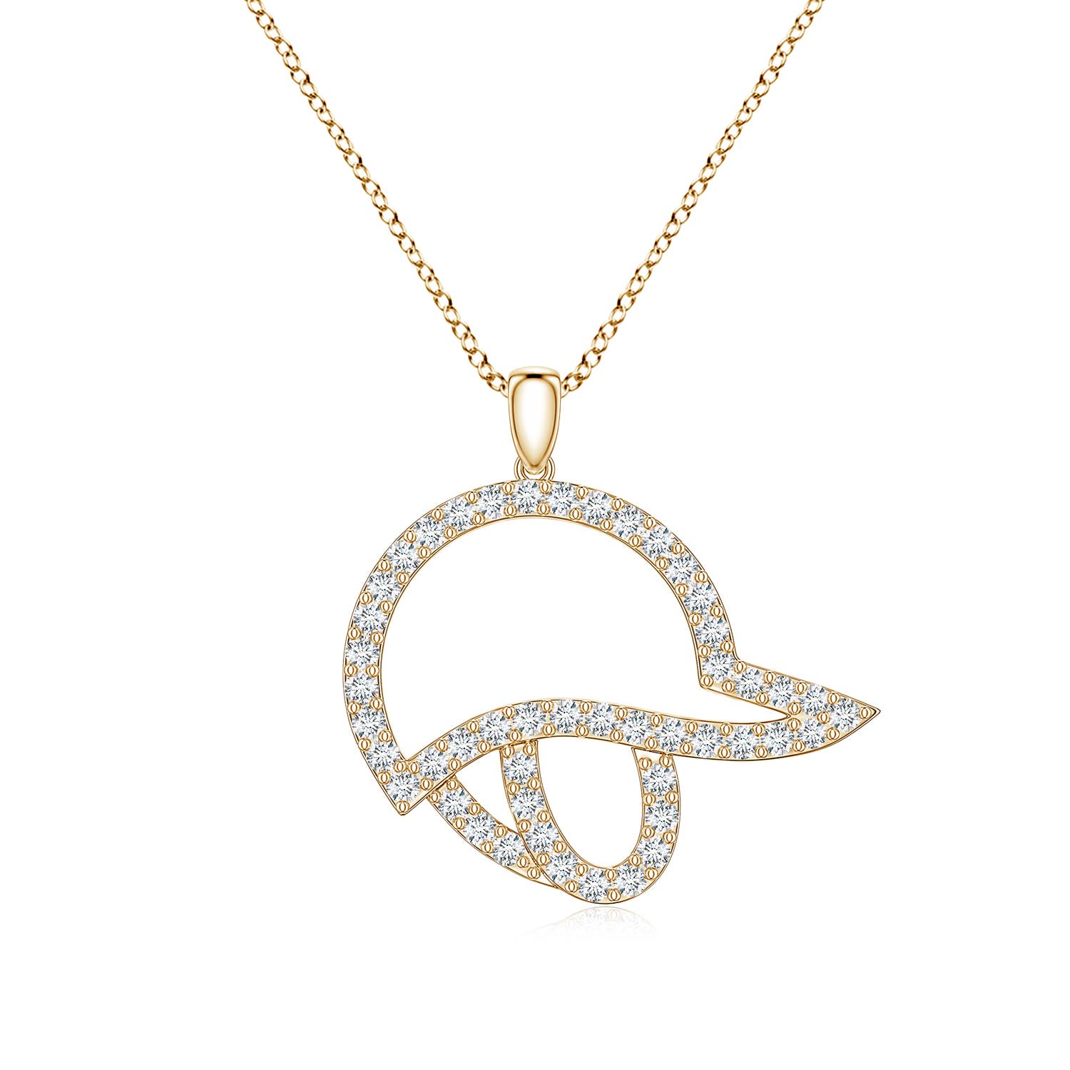 1.5mm FGVS Lab-Grown Diamond Equestrian Riding Helmet-Inspired Charm Pendant in 18K Yellow Gold