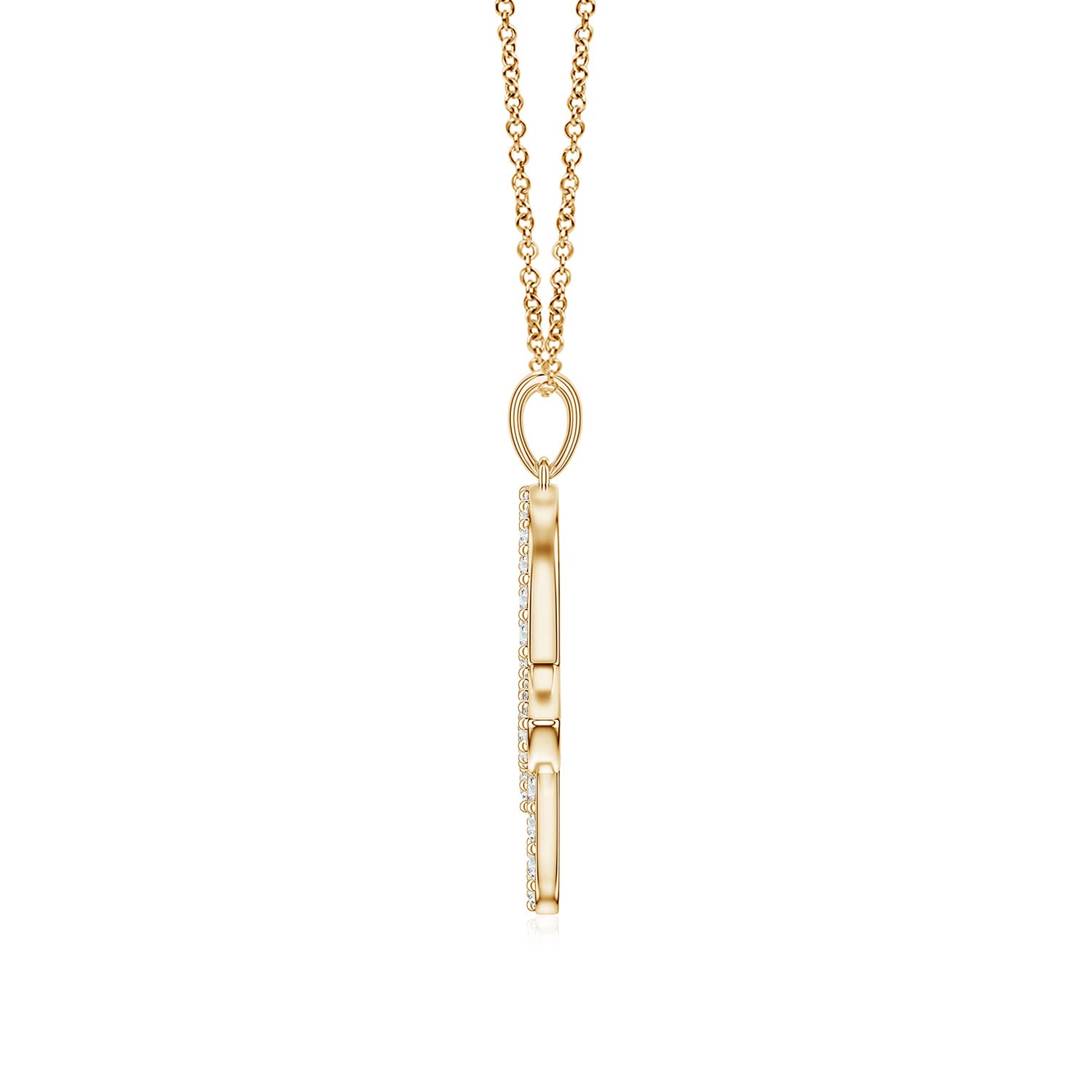 1.5mm FGVS Lab-Grown Diamond Equestrian Riding Helmet-Inspired Charm Pendant in 18K Yellow Gold