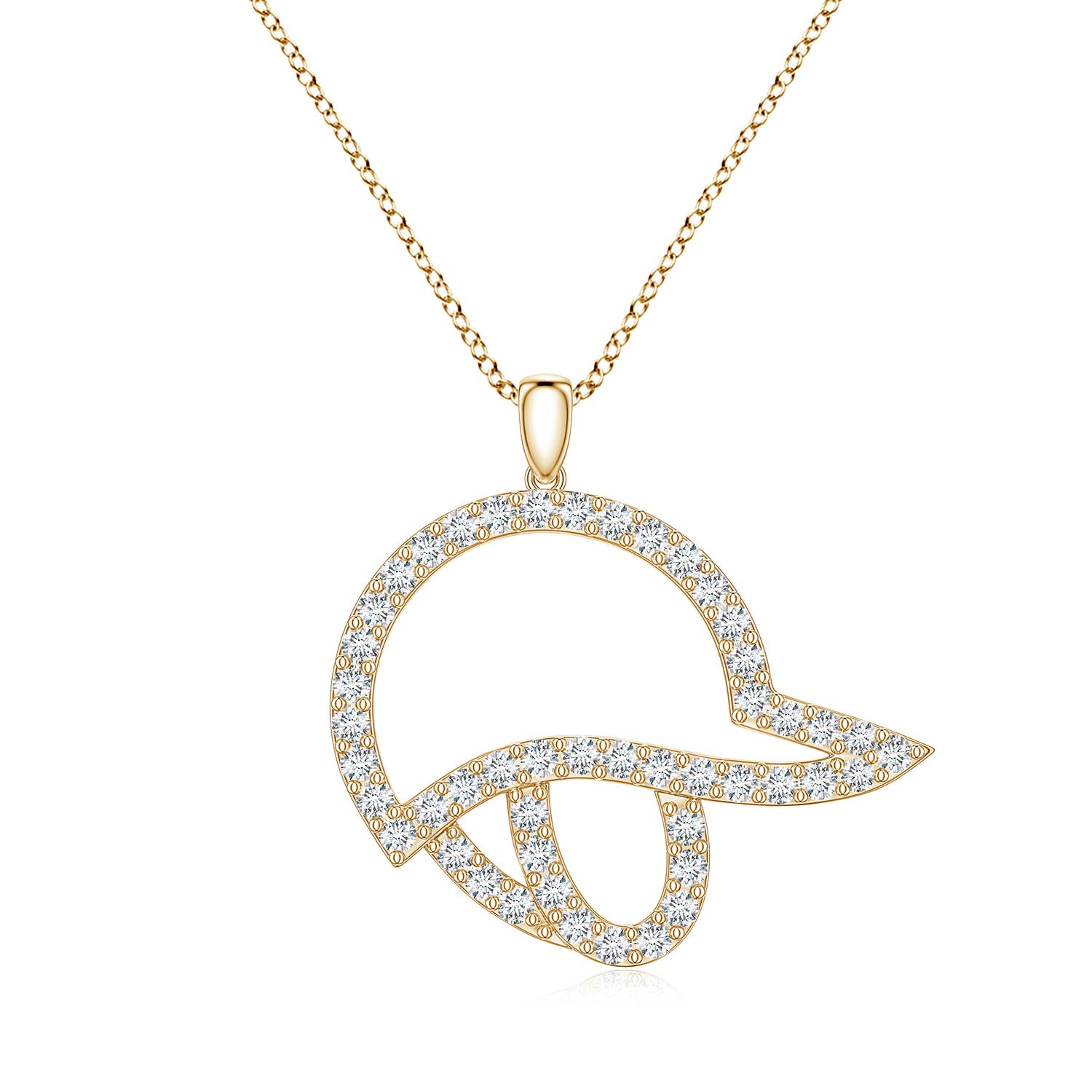 1.7mm FGVS Lab-Grown Diamond Equestrian Riding Helmet-Inspired Charm Pendant in Yellow Gold