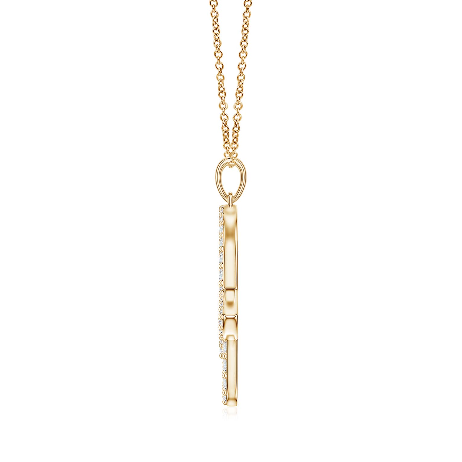 1.7mm FGVS Lab-Grown Diamond Equestrian Riding Helmet-Inspired Charm Pendant in Yellow Gold