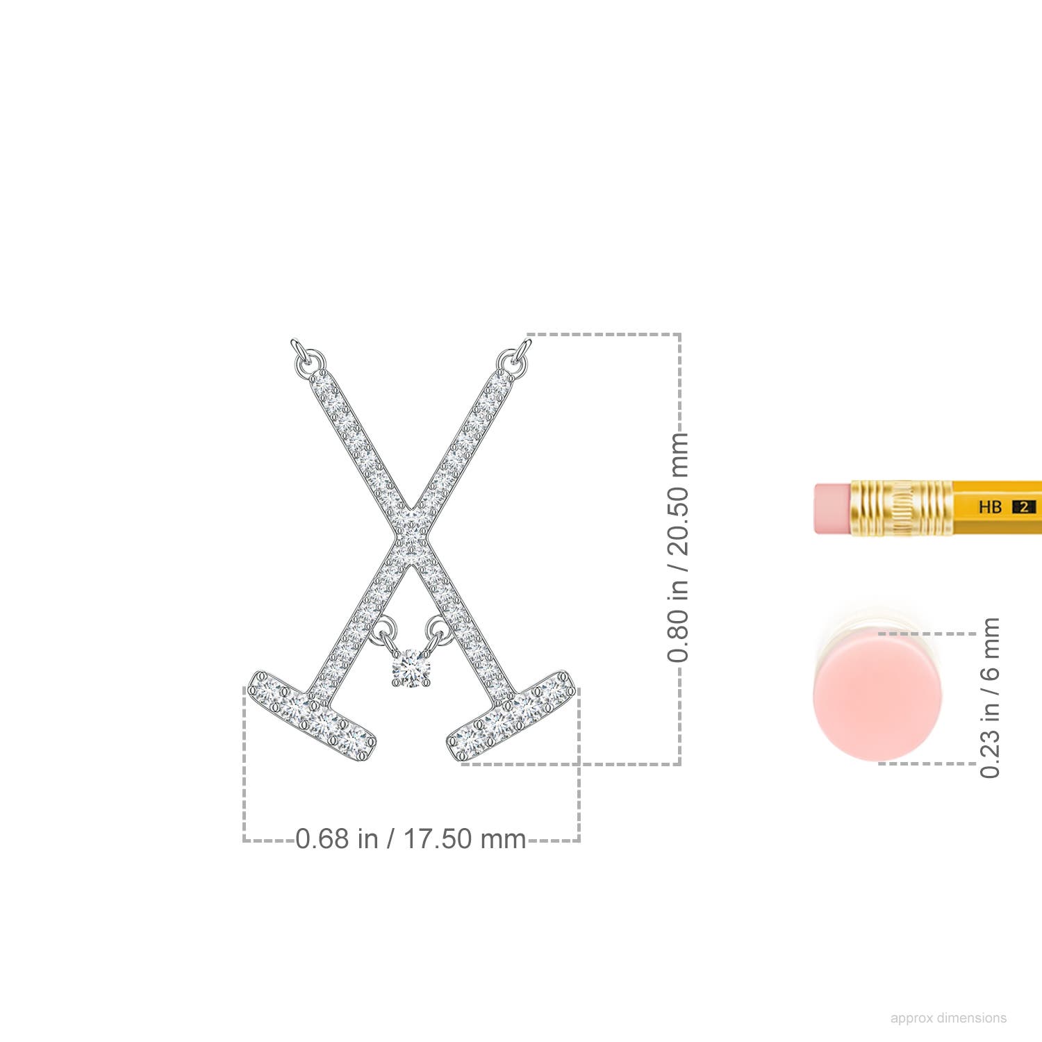 1.8mm FGVS LSP2615D-WG-FGVS-1.8 in White Gold - ruler