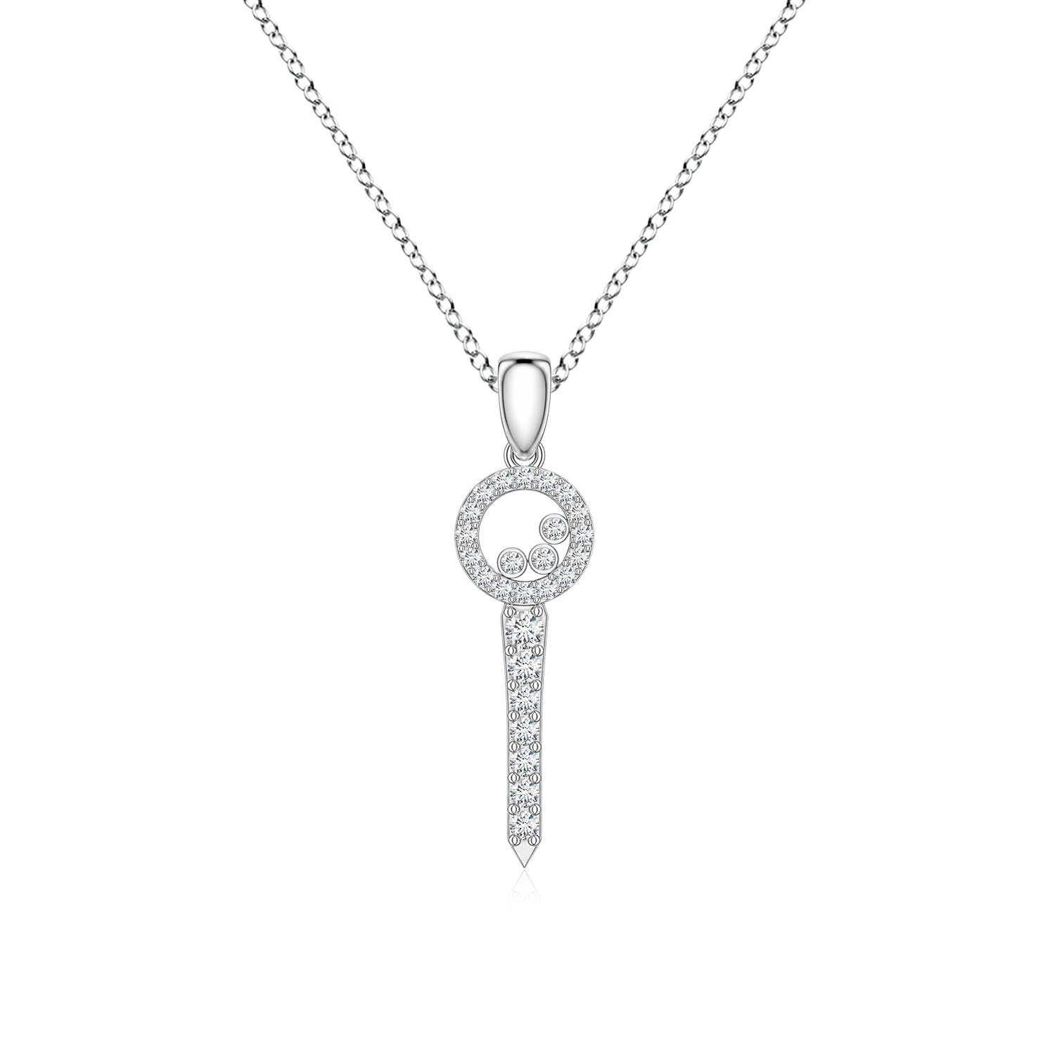 1.7mm FGVS Lab-Grown Diamond Golf-Inspired Charm Pendant in 18K White Gold