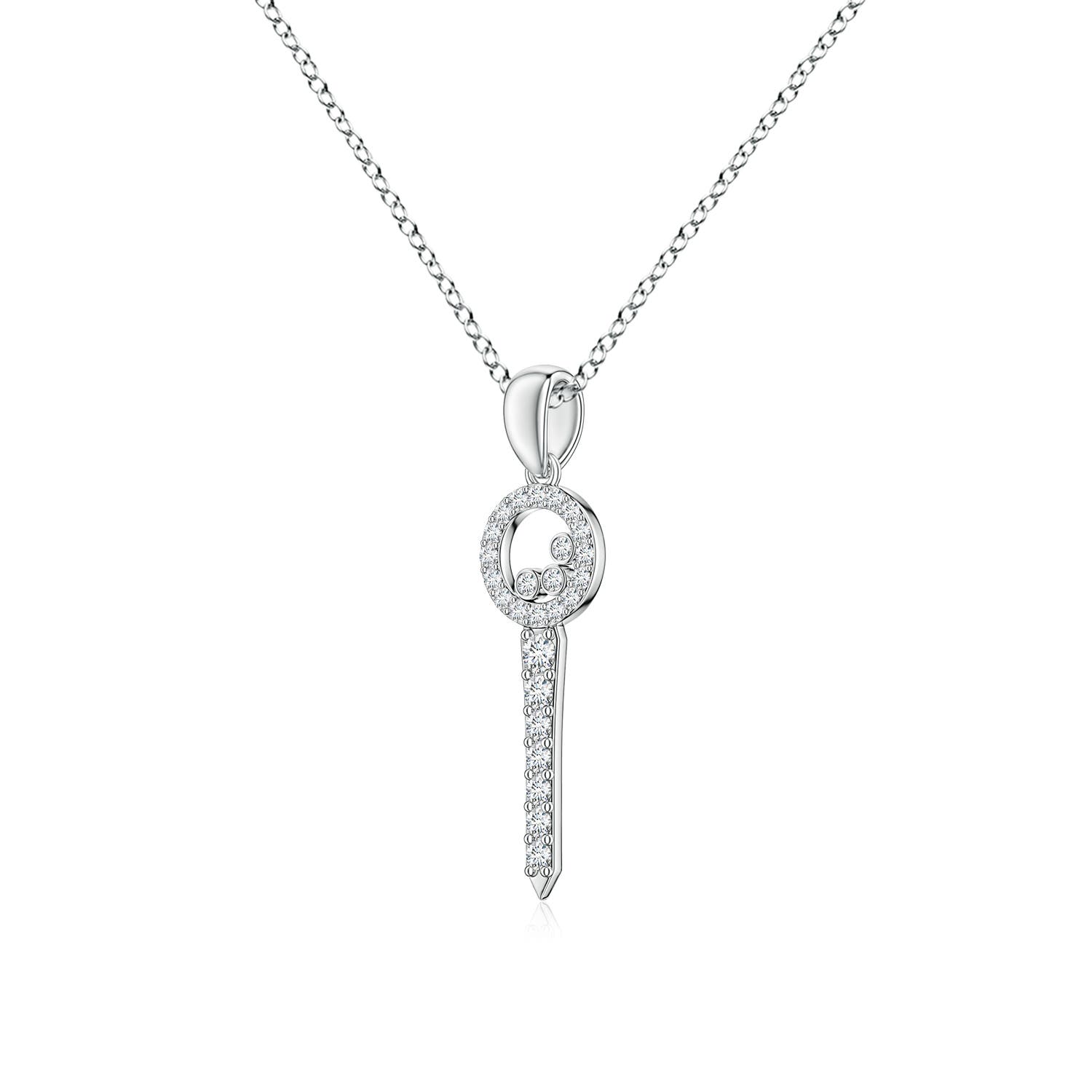 1.7mm FGVS Lab-Grown Diamond Golf-Inspired Charm Pendant in 18K White Gold