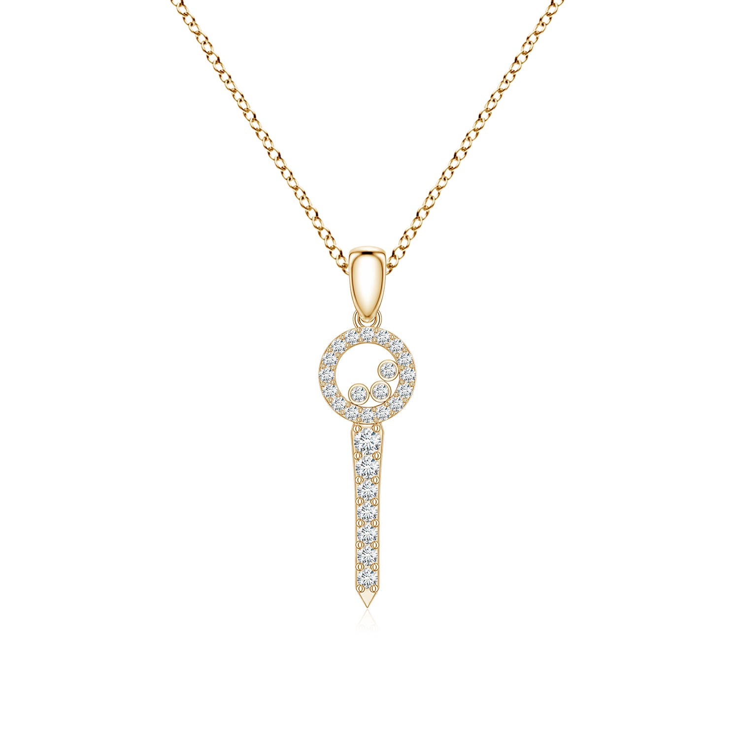 1.7mm FGVS Lab-Grown Diamond Golf-Inspired Charm Pendant in Yellow Gold