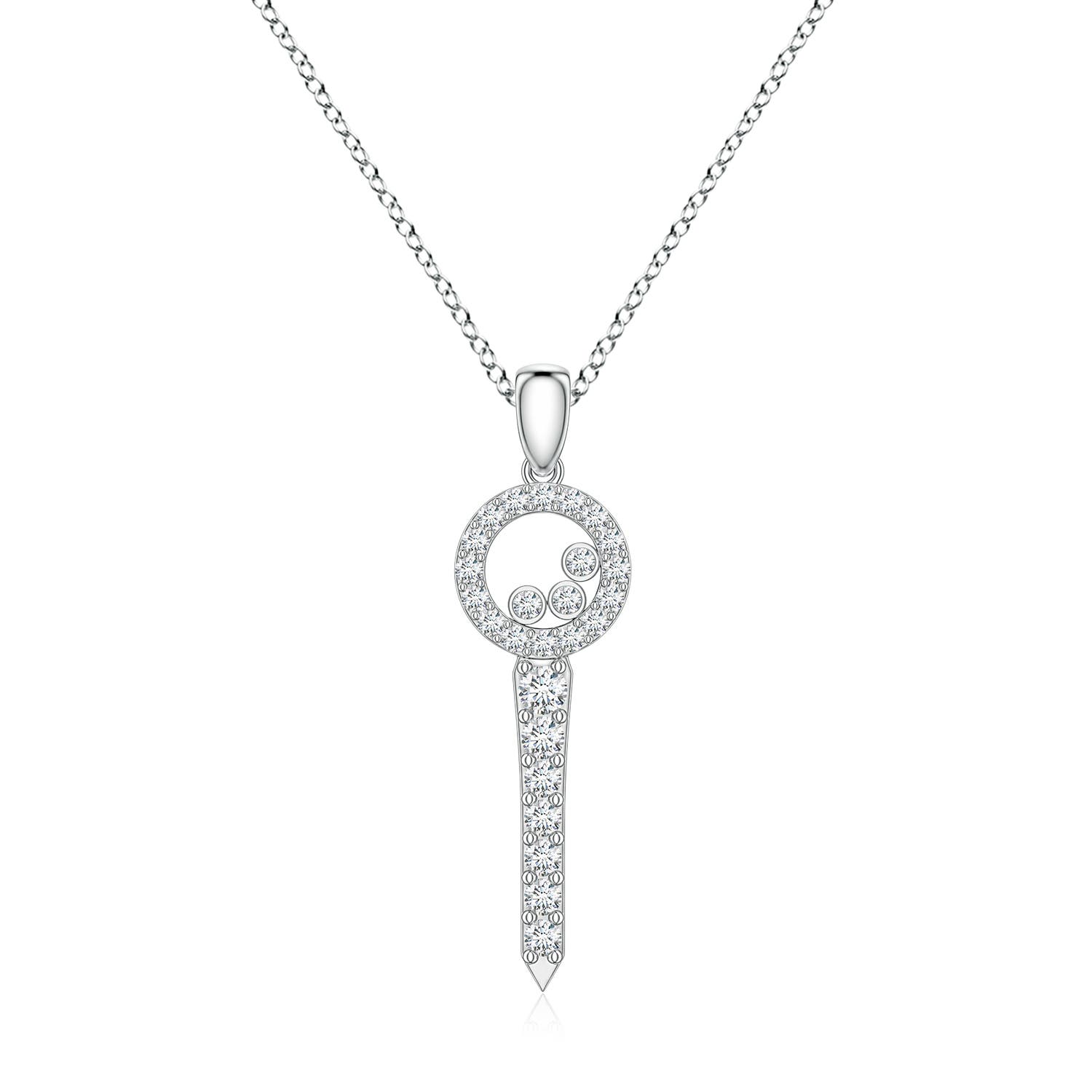 2.1mm FGVS Lab-Grown Diamond Golf-Inspired Charm Pendant in 18K White Gold
