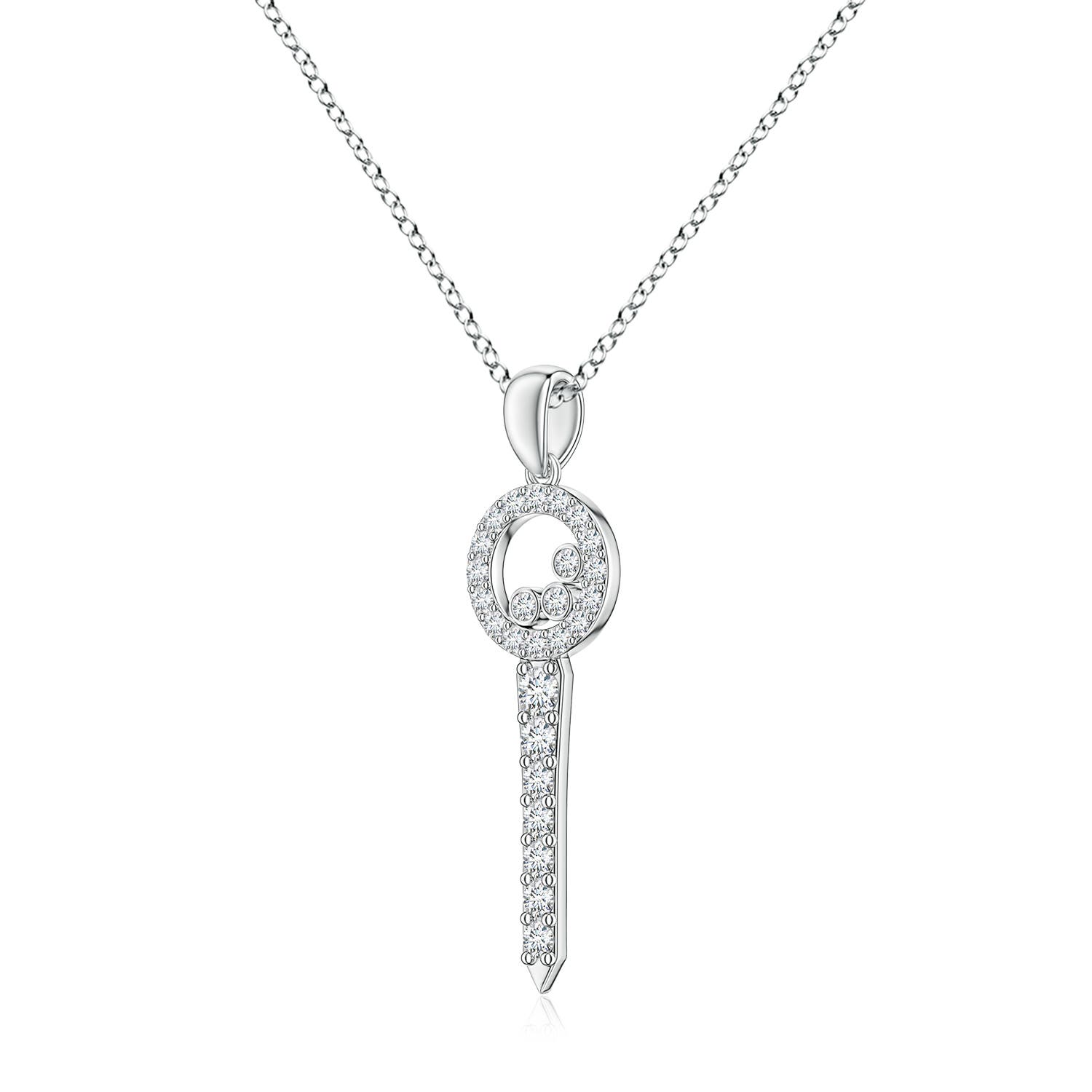 2.1mm FGVS Lab-Grown Diamond Golf-Inspired Charm Pendant in 18K White Gold