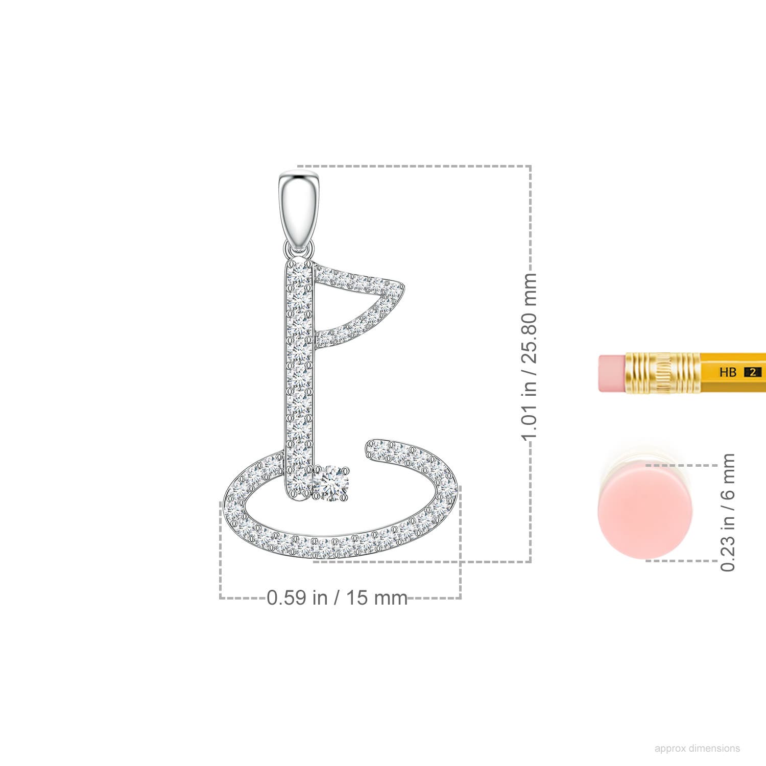 2.2mm FGVS LSP2617D-WG-FGVS-2.2 in White Gold - ruler