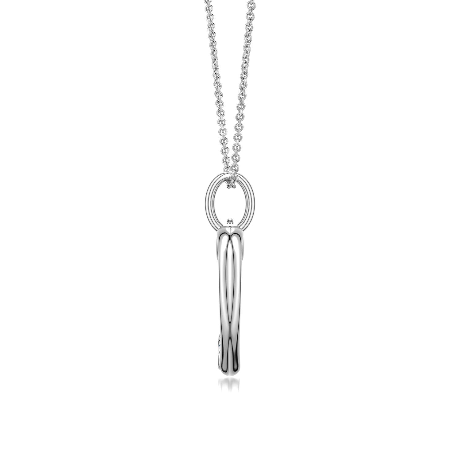 3mm FGVS Offset Lab-Grown Diamond Open Heart Pendant in 18K White Gold