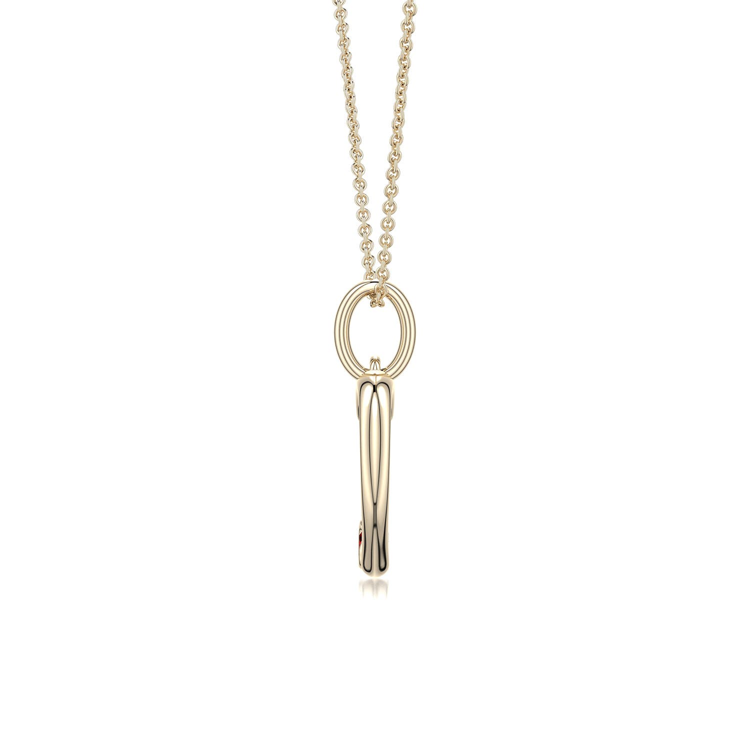 2.5mm Labgrown Offset Lab-Grown Ruby Open Heart Pendant in 18K Yellow Gold
