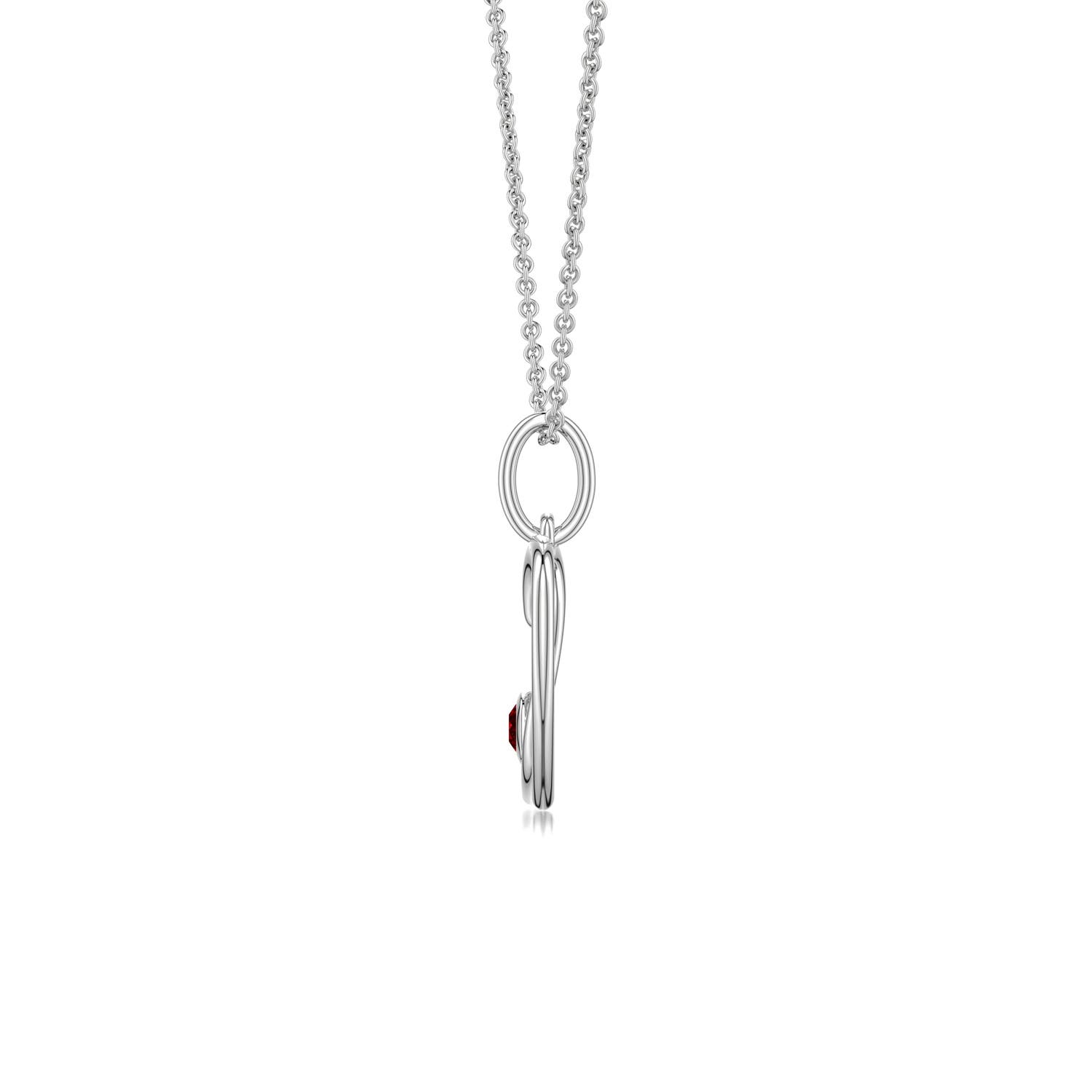 2.5mm Labgrown Lab-Grown Ruby Asymmetrical Open Heart Pendant in 18K White Gold