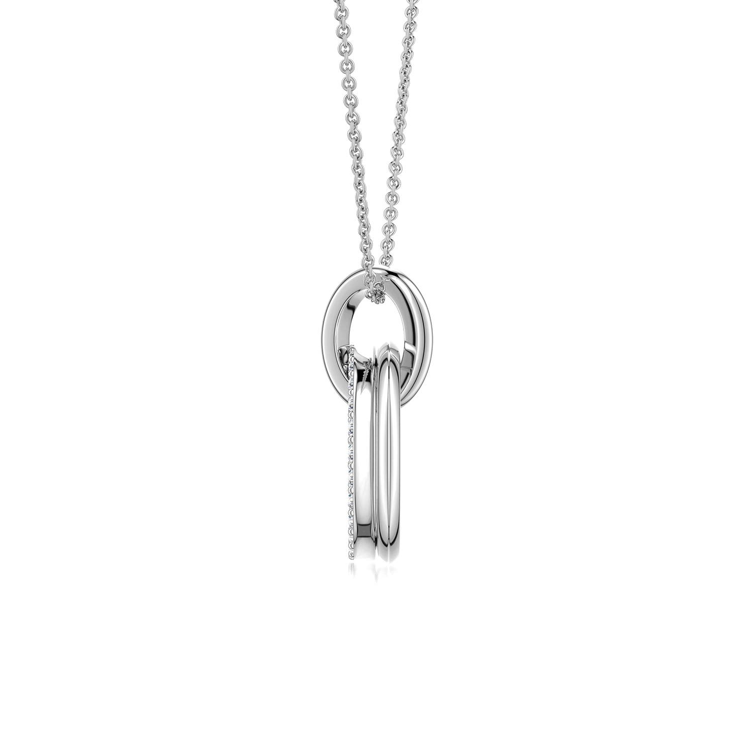 1.1mm FGVS Interlocking Lab-Grown Diamond Open Circle Pendant in 18K White Gold