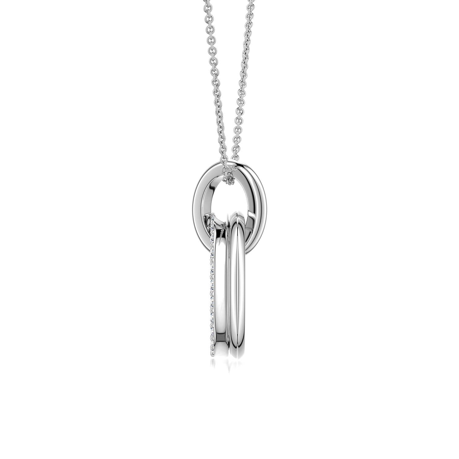 1.2mm FGVS Interlocking Lab-Grown Diamond Open Circle Pendant in White Gold