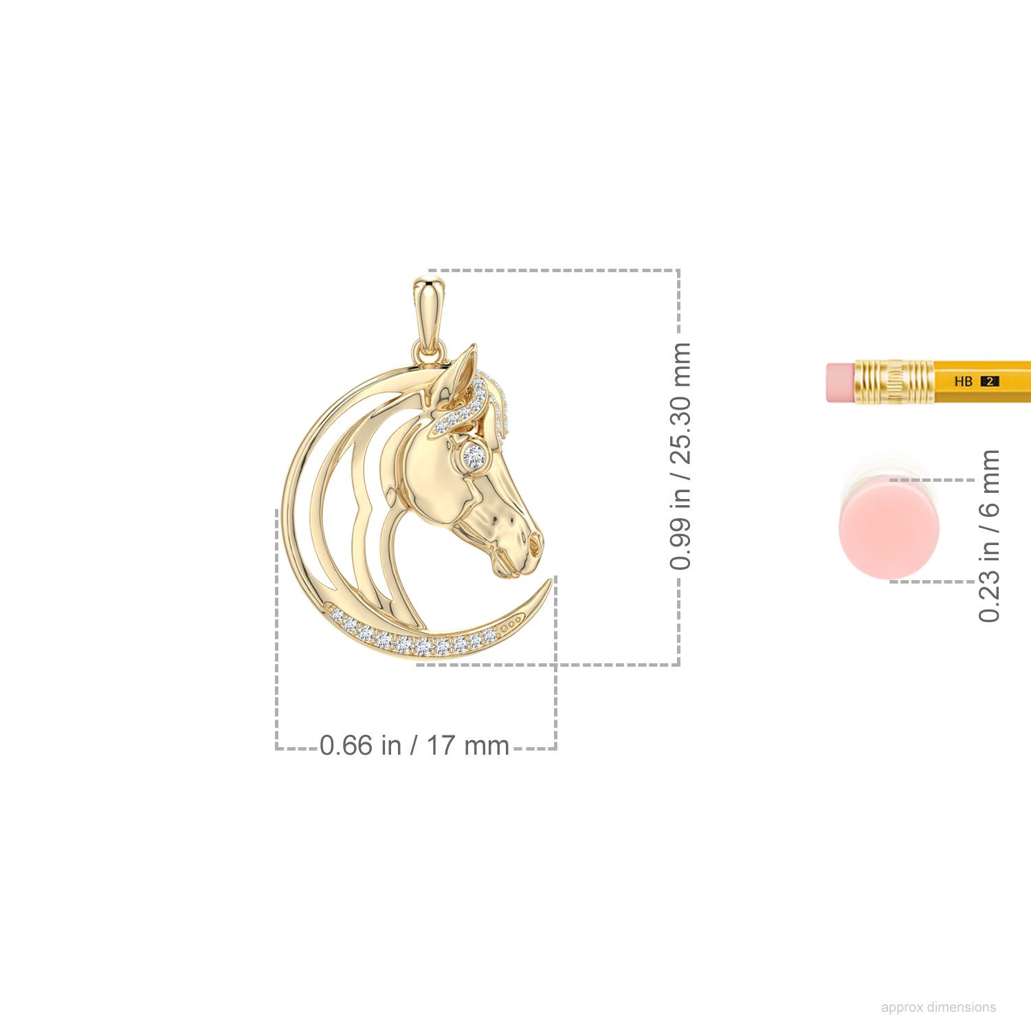 Equestria Lab-Grown Diamond Accented Arabian Horse Head Pendant
