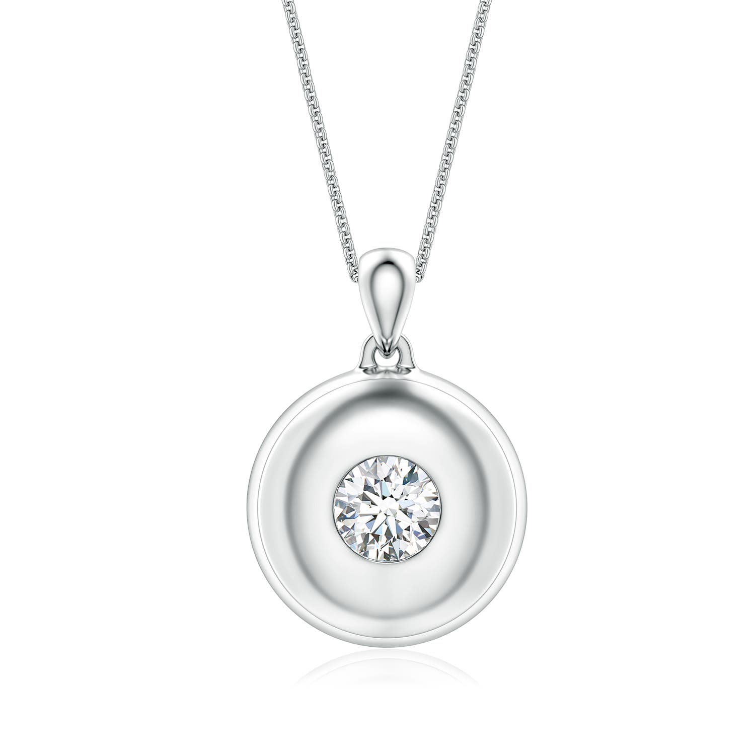 6.5mm FGVS Round Lab-Grown Diamond Men’s Medallion Pendant in White Gold